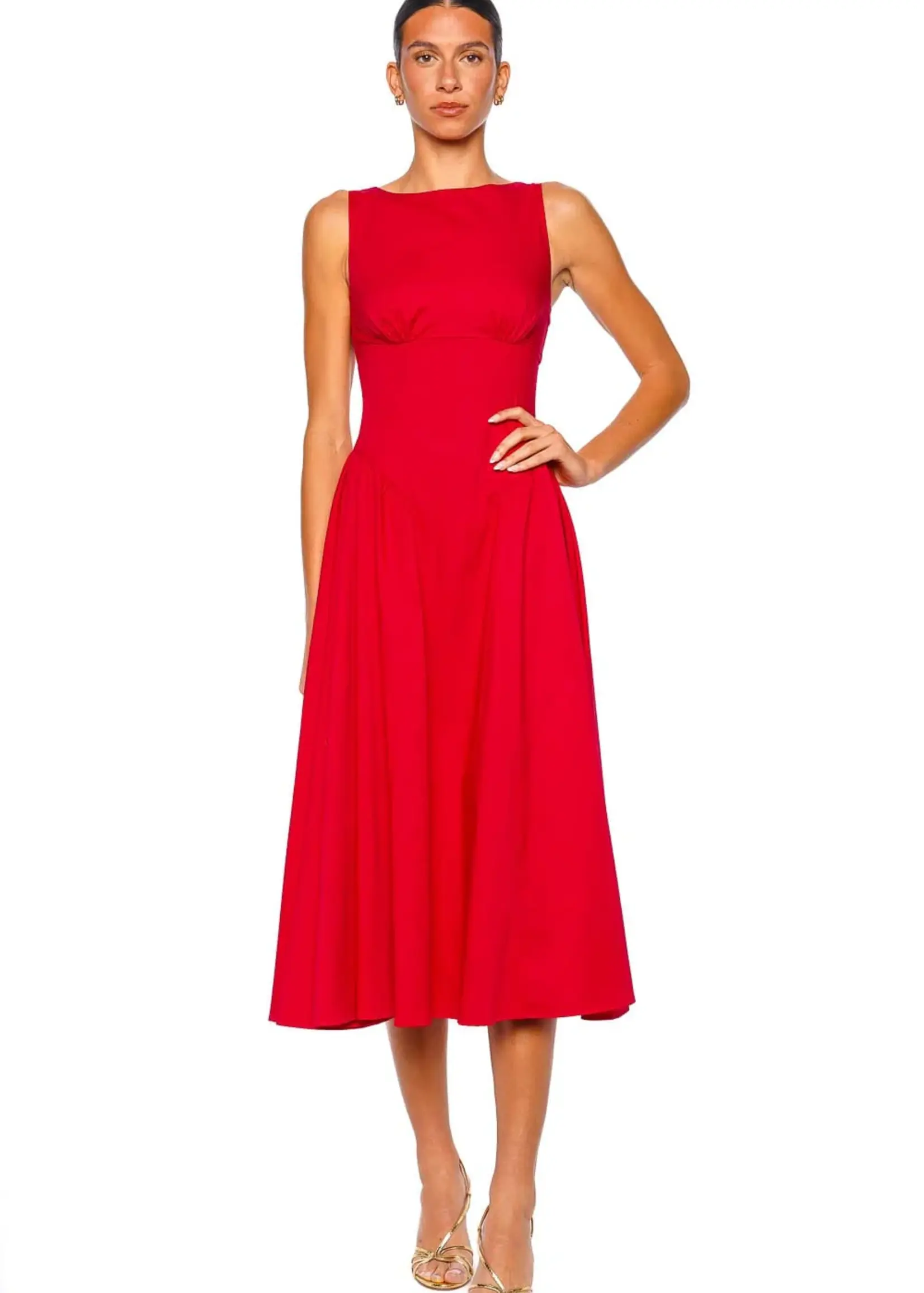 Staud Gwen Dress- Cherry