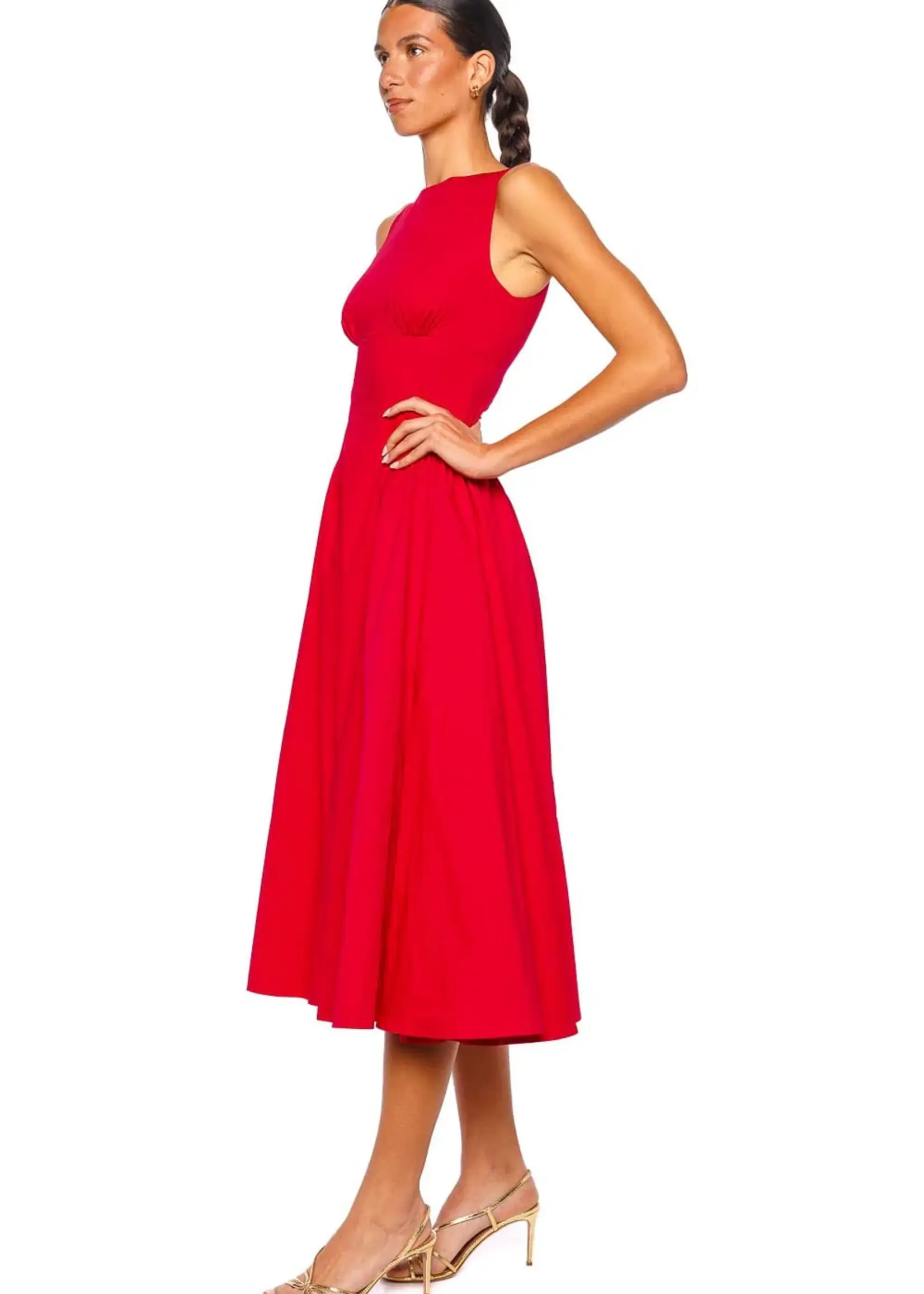 Staud Gwen Dress- Cherry