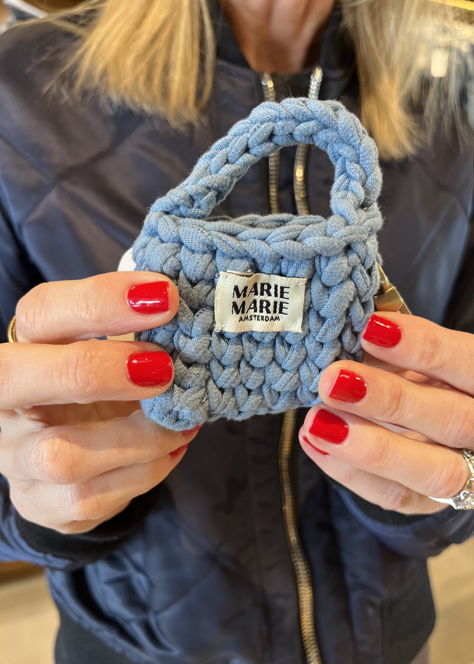 Marie Marie Bag Charm- Blue Tote
