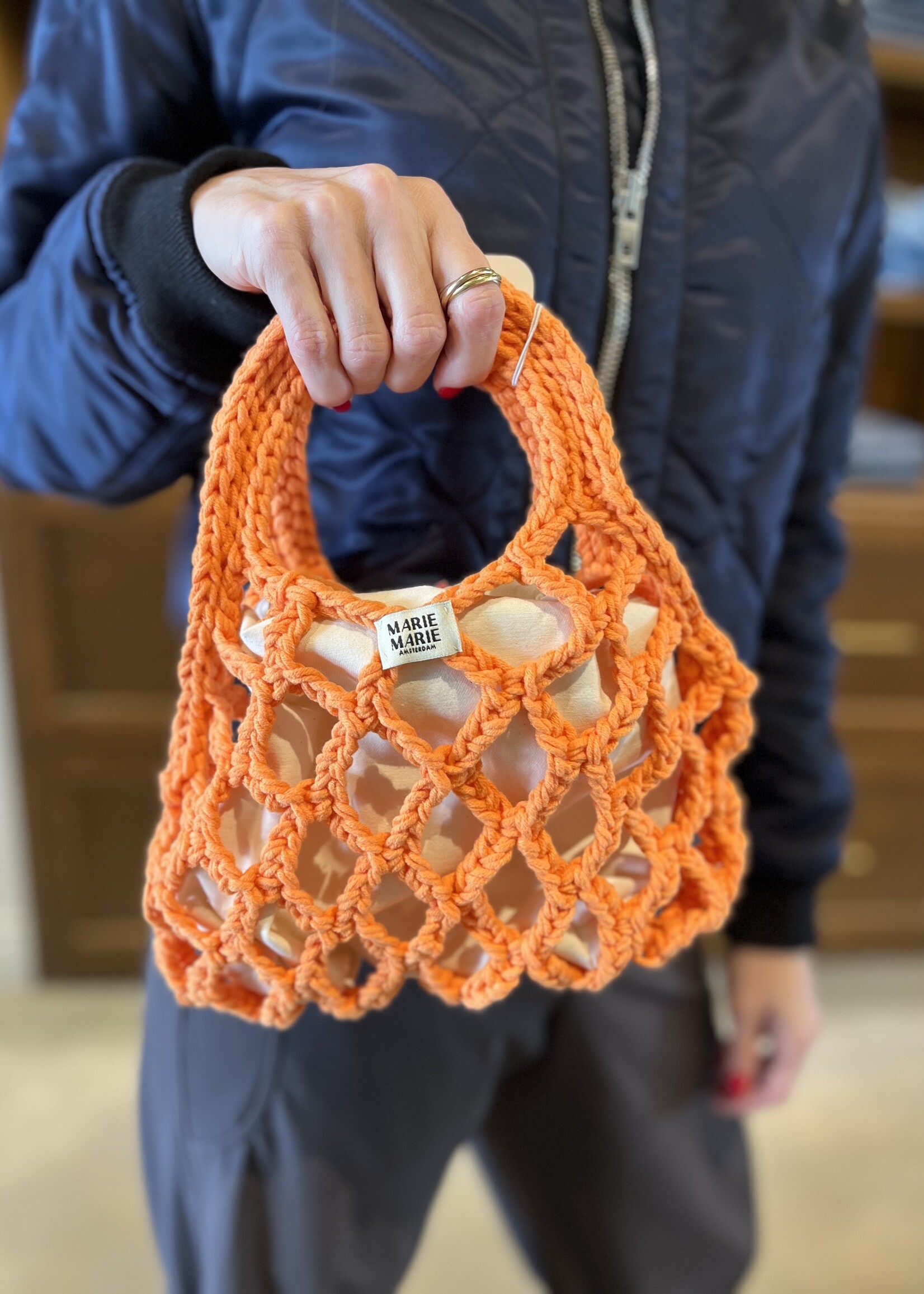 Marie Marie Little Crochet Handbag- Orange