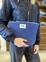 Marie Marie Large Crochet Pouch- Navy