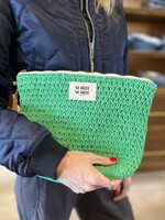 Marie Marie Large Crochet Pouch- Peony Green