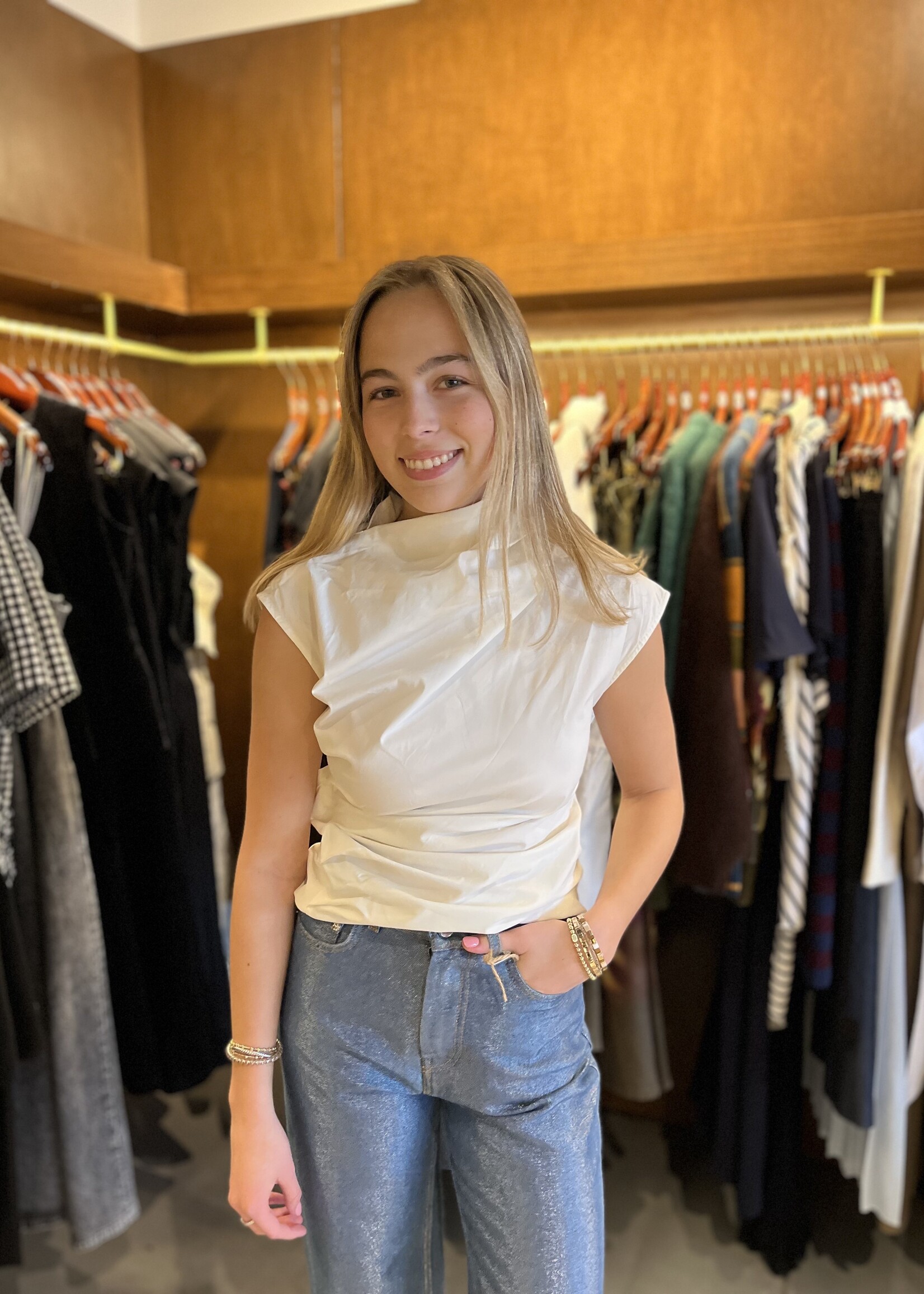 GANNI Shiny Weft Denim Izey