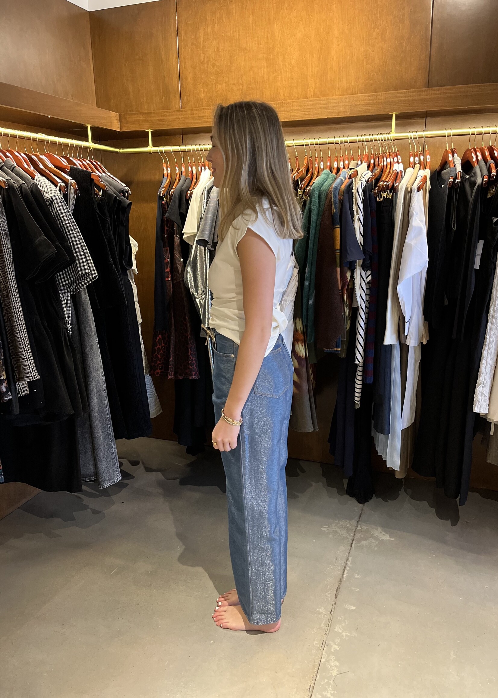 GANNI Shiny Weft Denim Izey