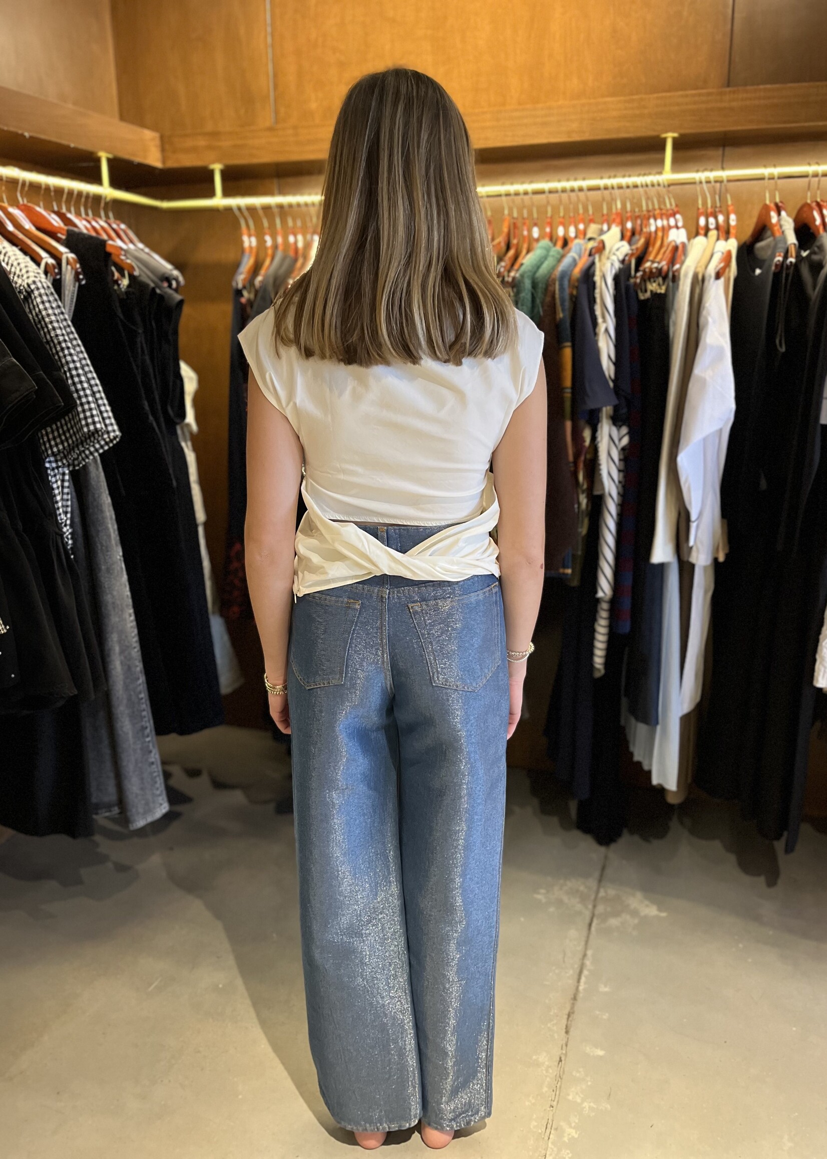 GANNI Shiny Weft Denim Izey