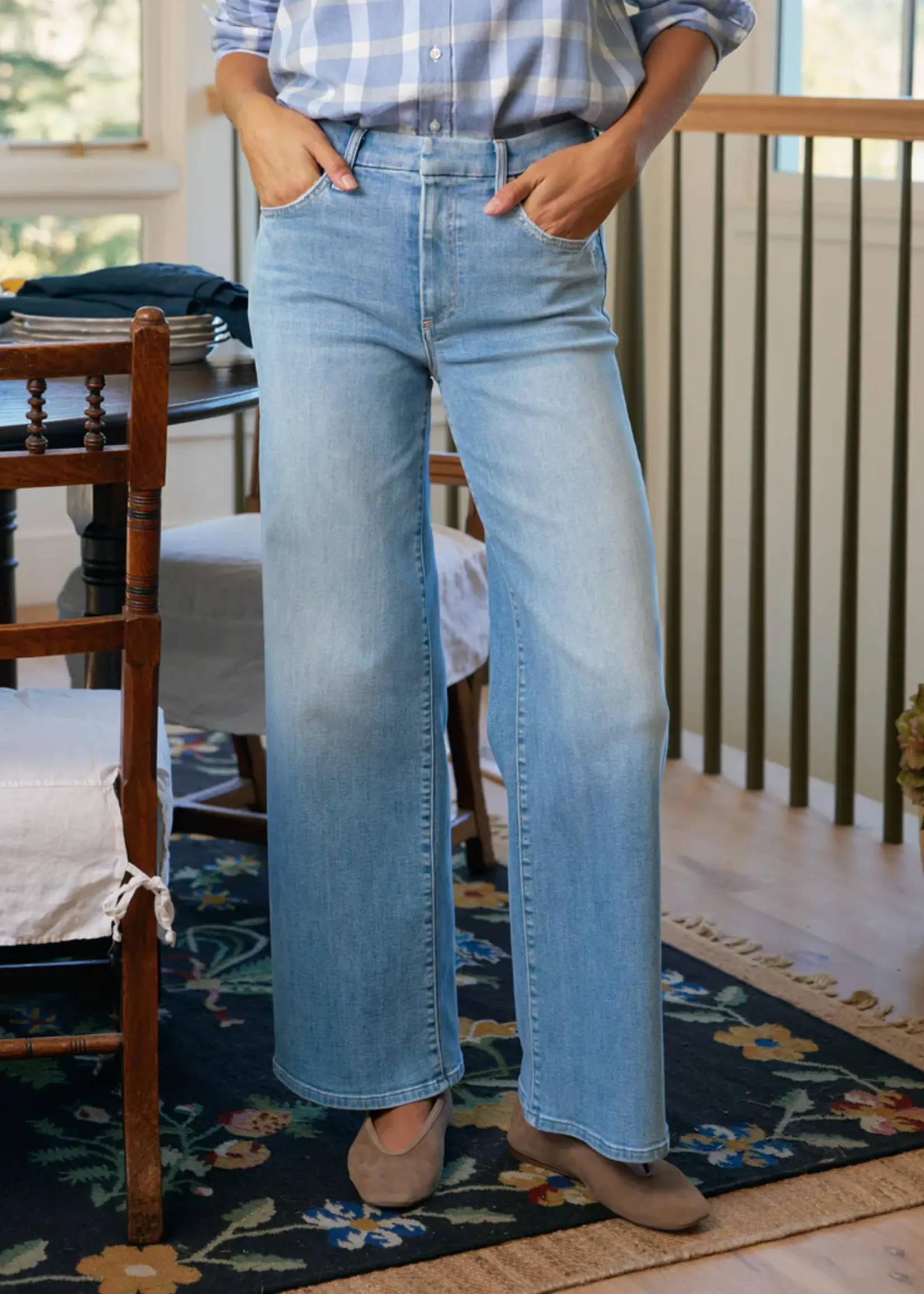 Frank & Eileen East Galway Long Gaucho Jean- 1972 Light Wash