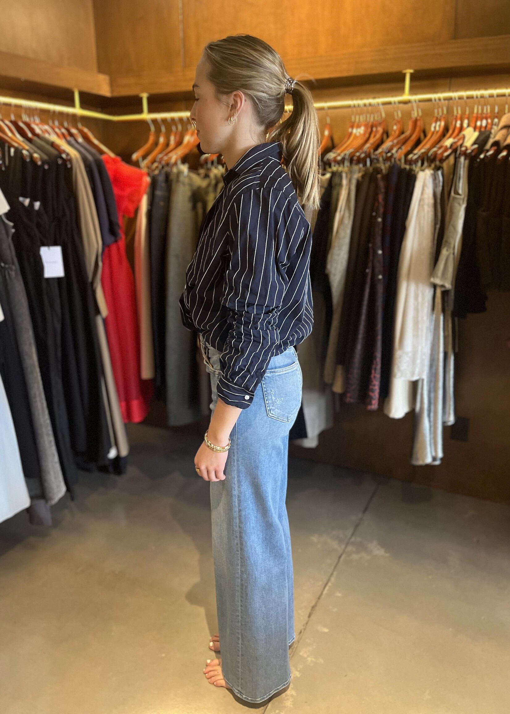 Frank & Eileen East Galway Long Gaucho Jean- 1972 Light Wash