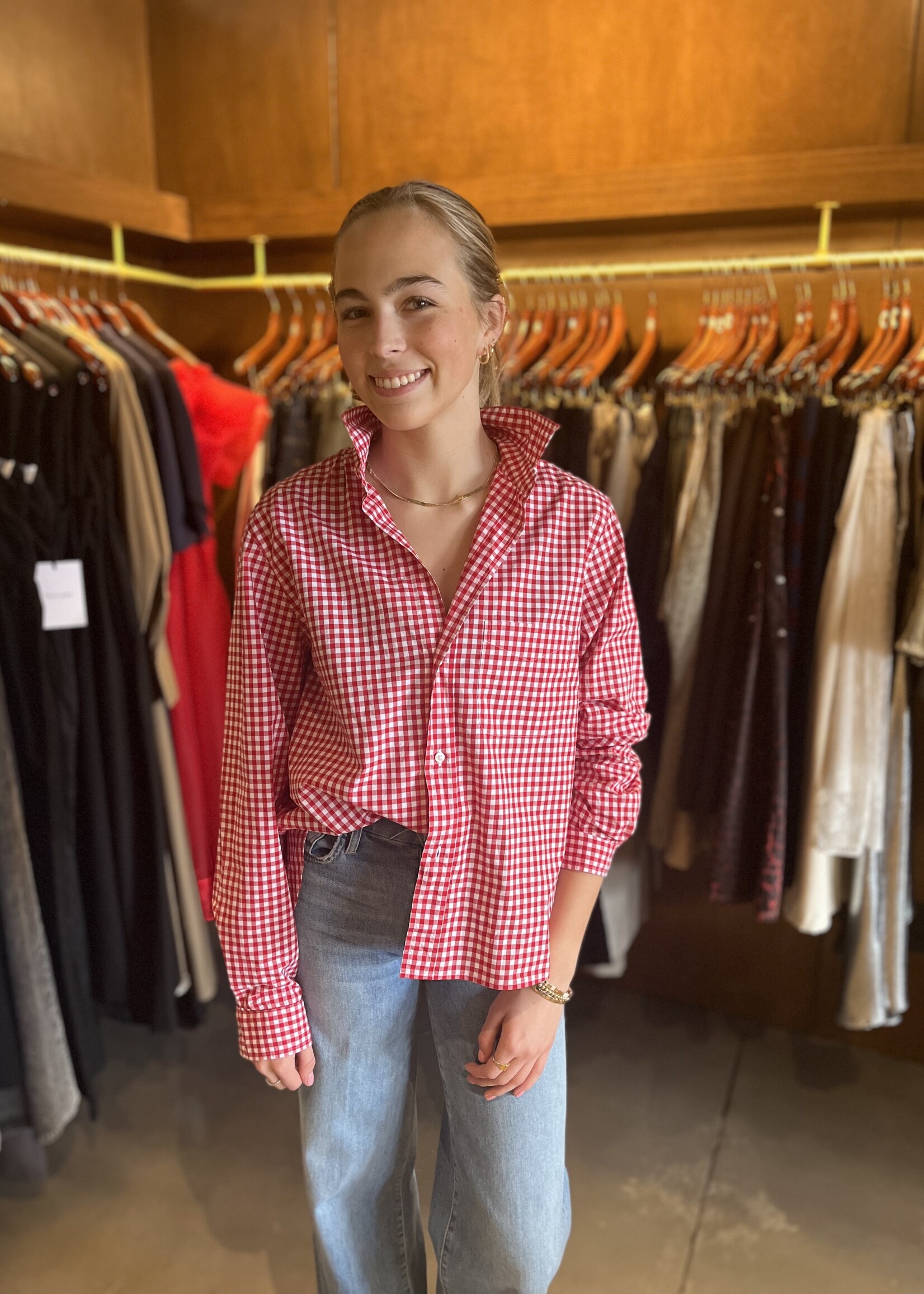 Frank & Eileen Silvio Untuckable Button-Up- Red White Check RCHK