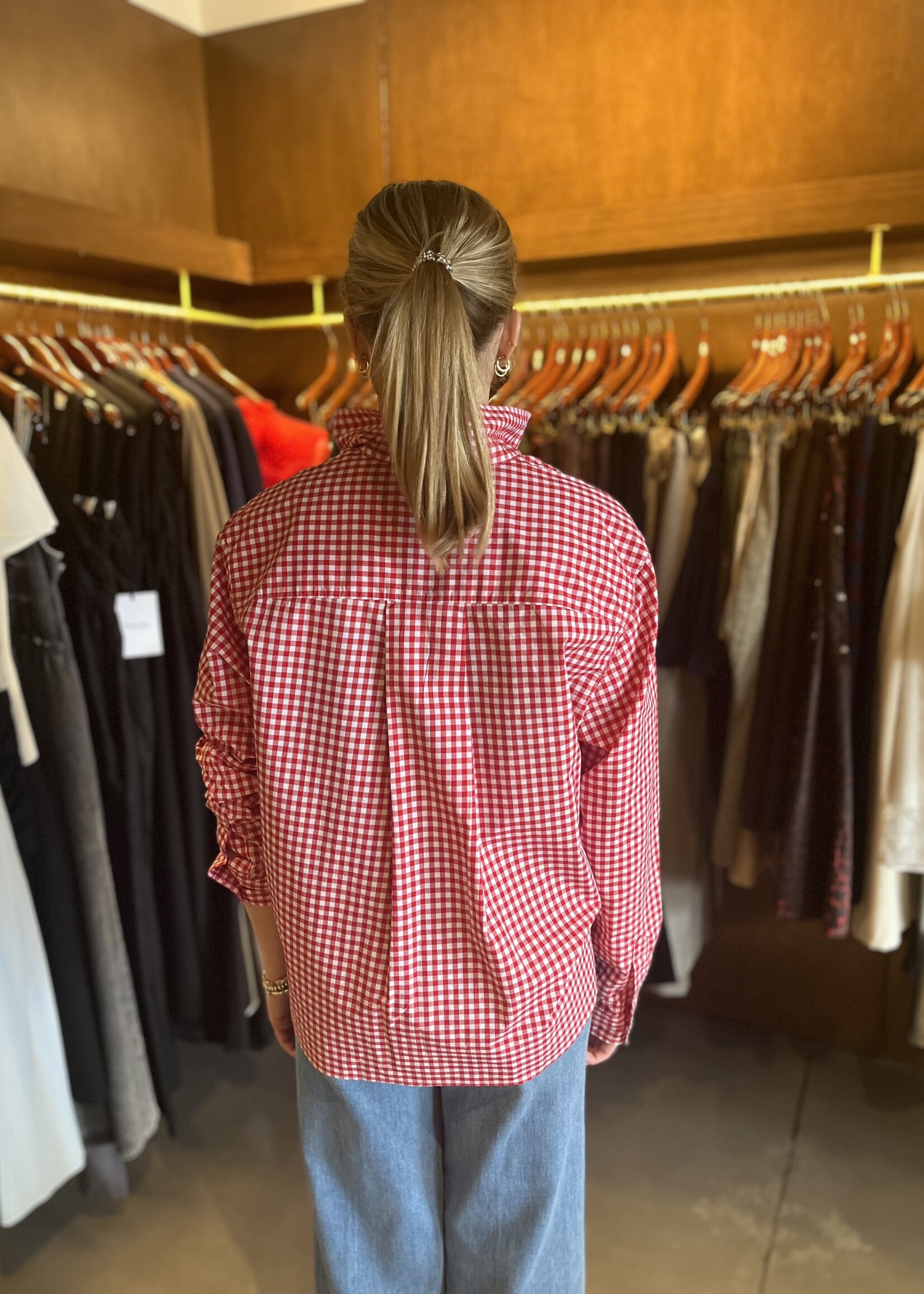 Frank & Eileen Silvio Untuckable Button-Up- Red White Check RCHK