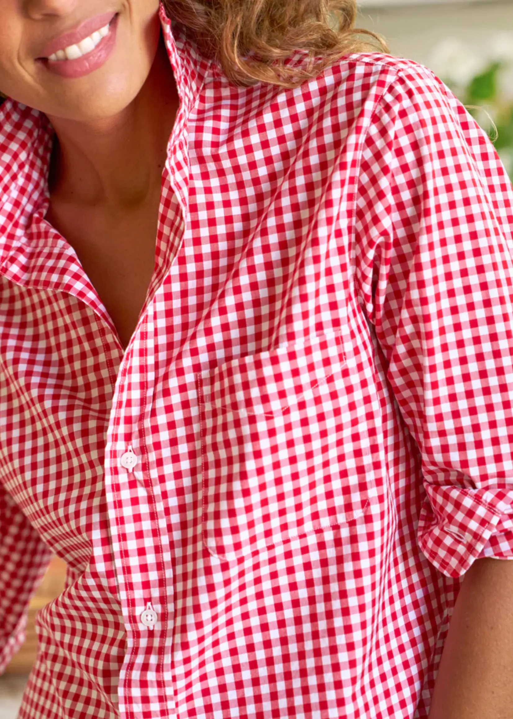 Frank & Eileen Silvio Untuckable Button-Up- Red White Check RCHK