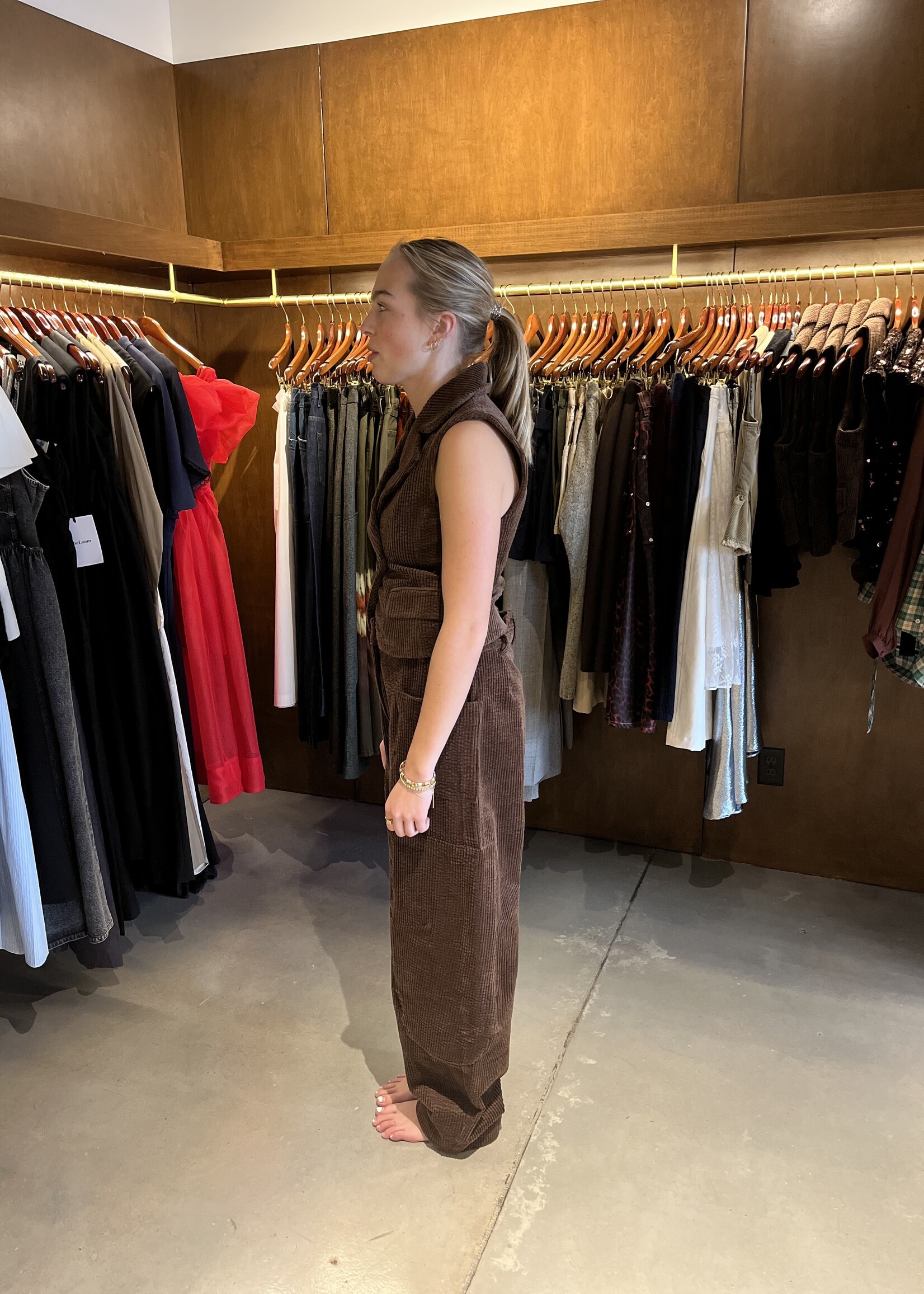 GANNI Seersucker Corduroy Curved Pants