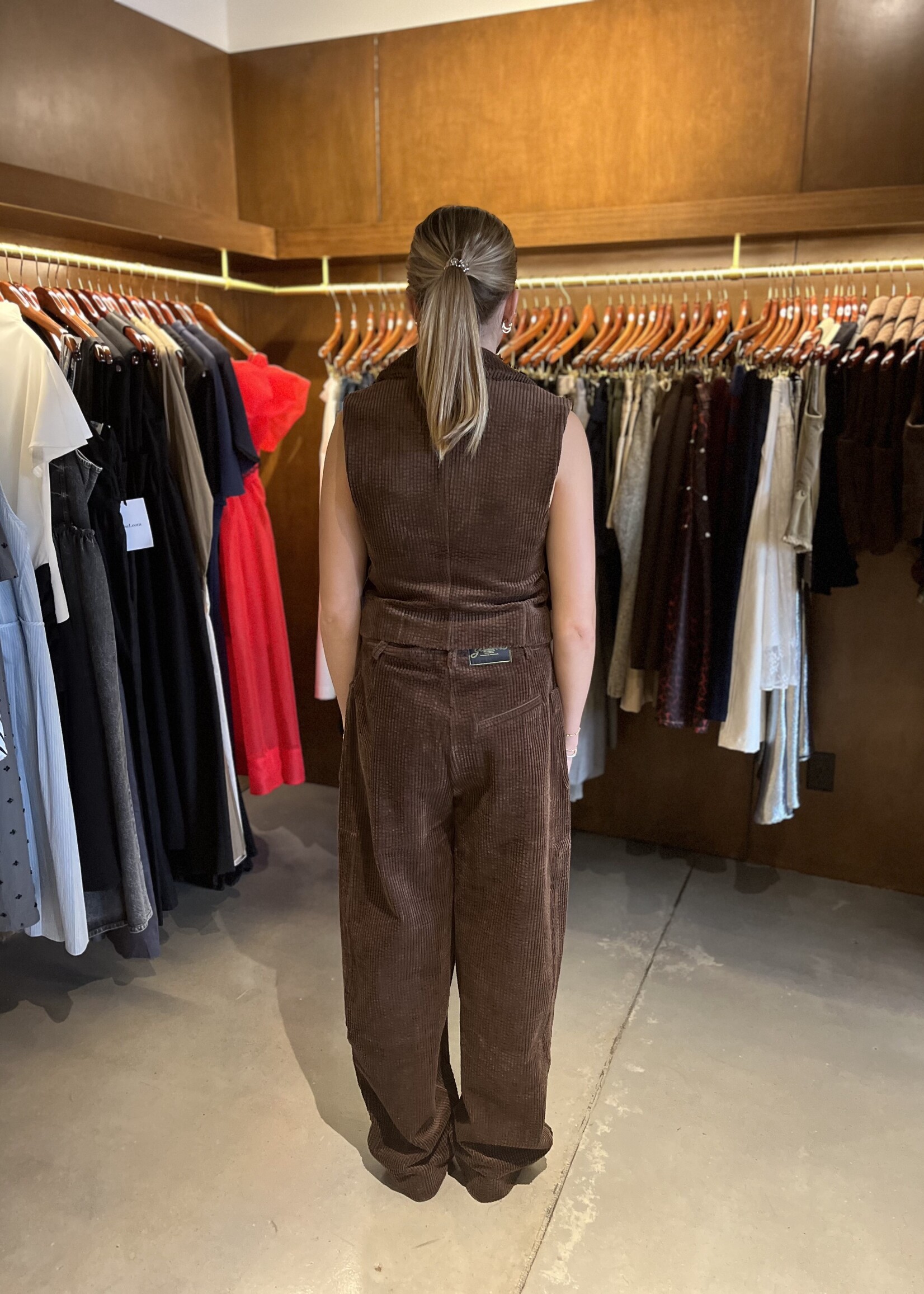 GANNI Seersucker Corduroy Curved Pants