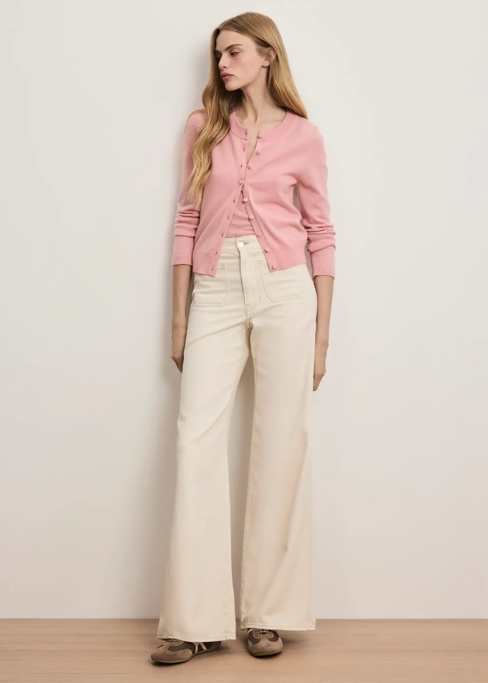 Veronica Beard Daro Cashmere Cardigan- Petal