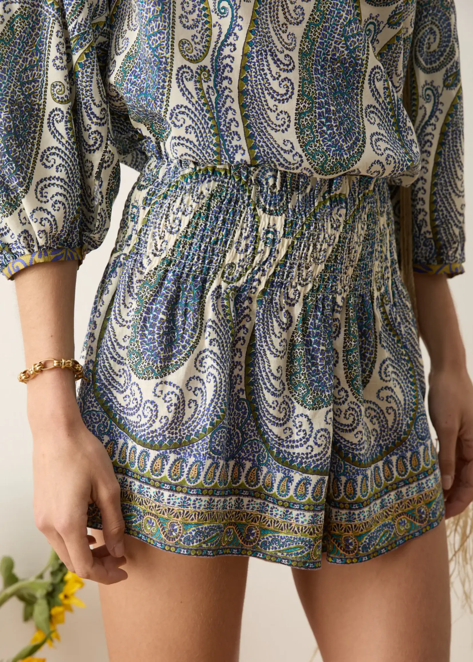 BOTEH Arcadia Paisley Shirred Waist Short