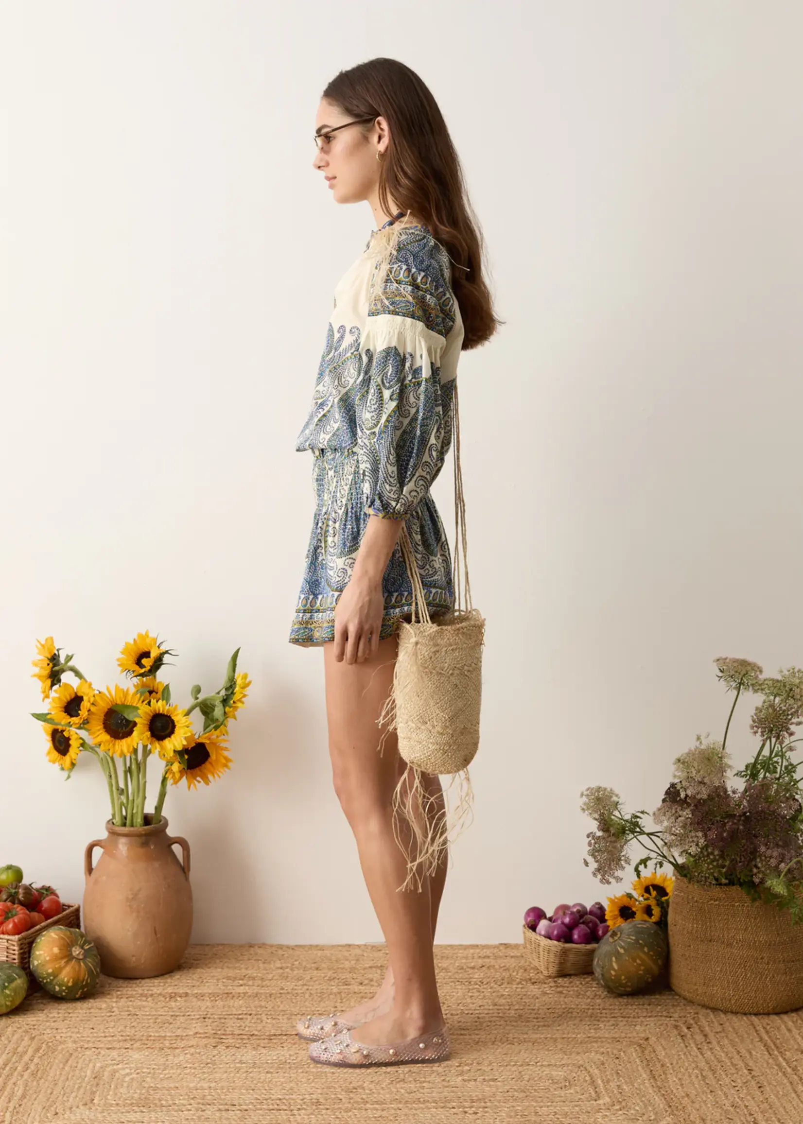 BOTEH Arcadia Paisley Shirred Waist Short