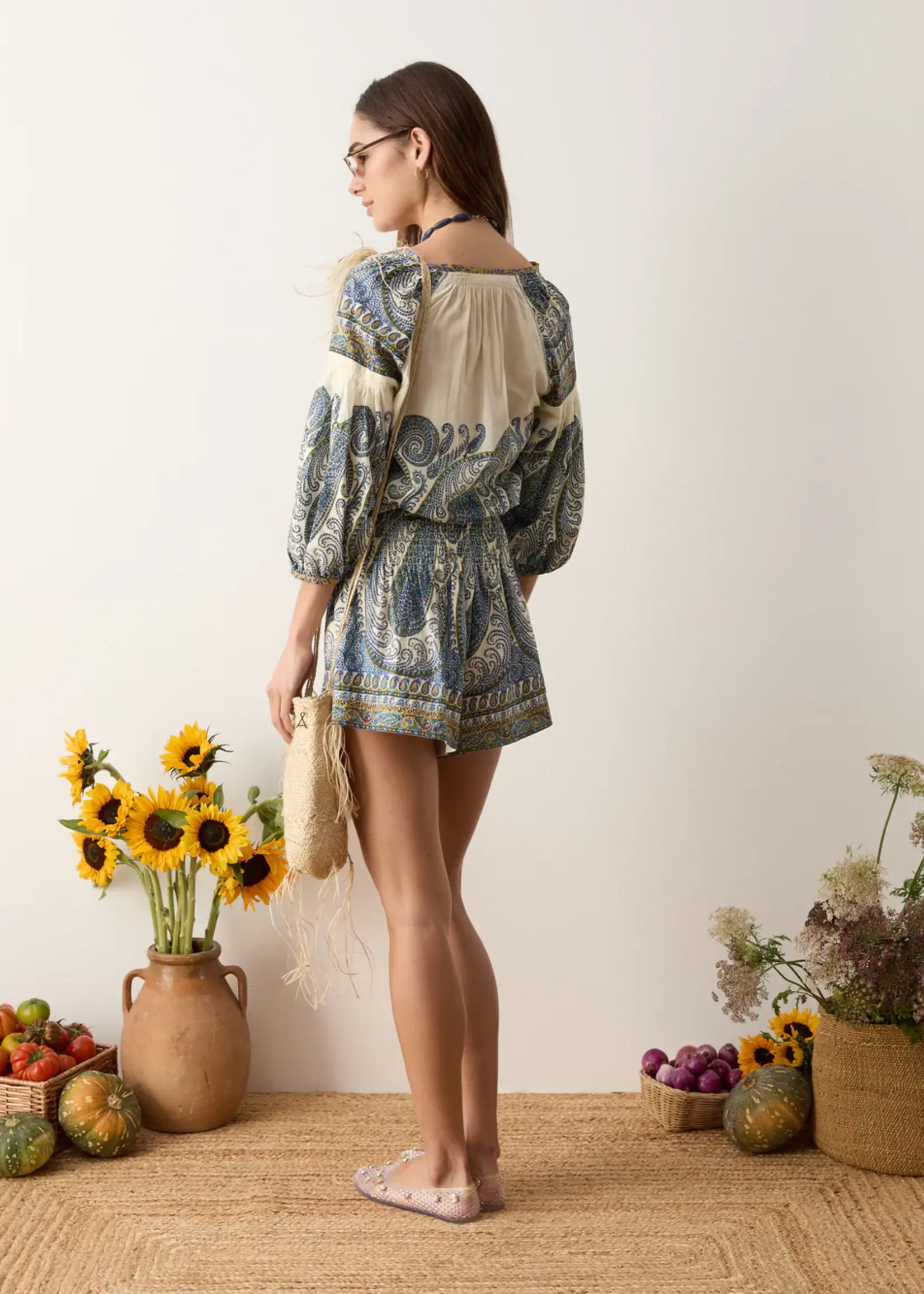 BOTEH Arcadia Paisley Shirred Waist Short