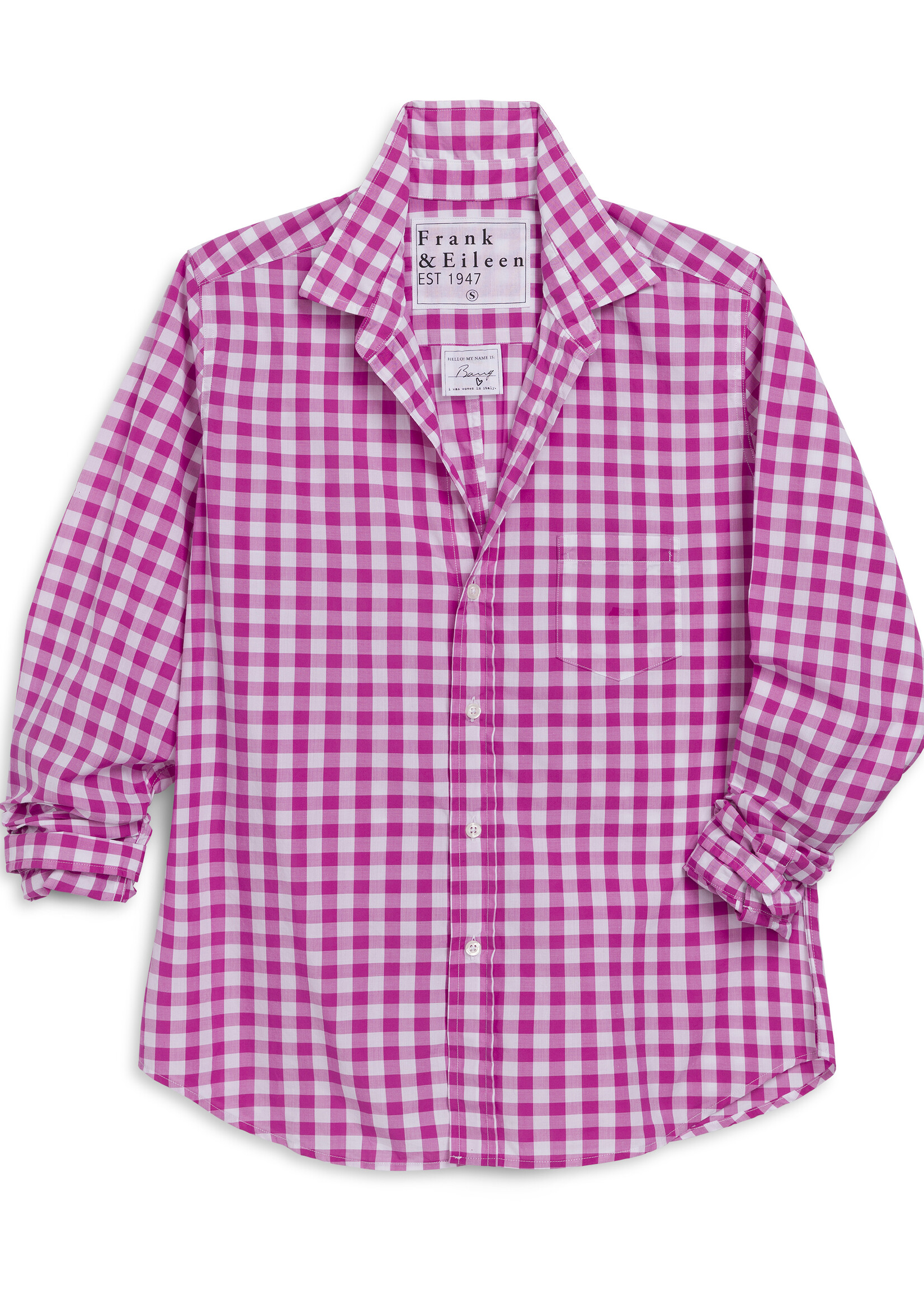 Frank & Eileen Barry Tailored Button-Up- Pink Check PNKC