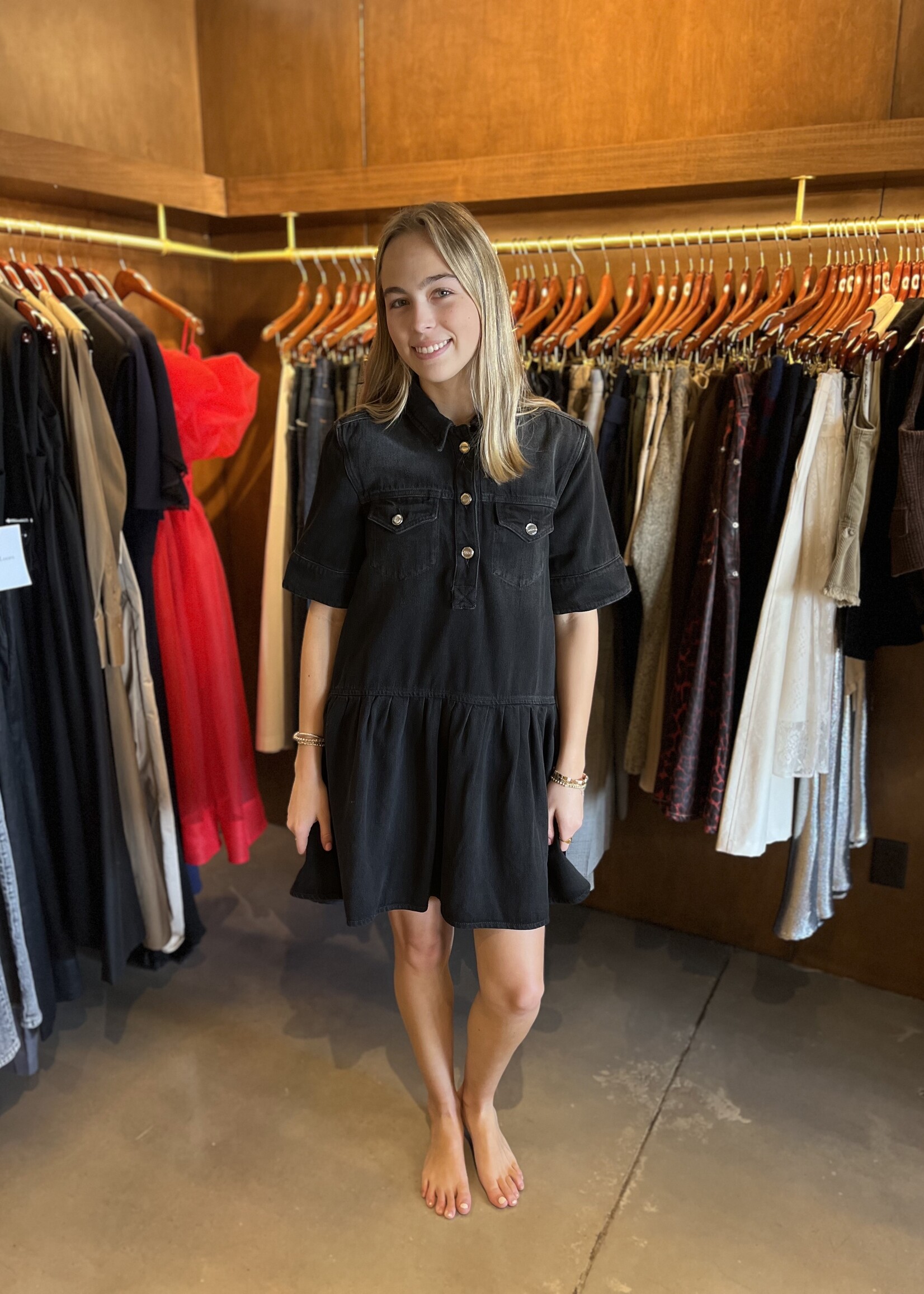 GANNI Future Soft Rigid Denim Mini Dress