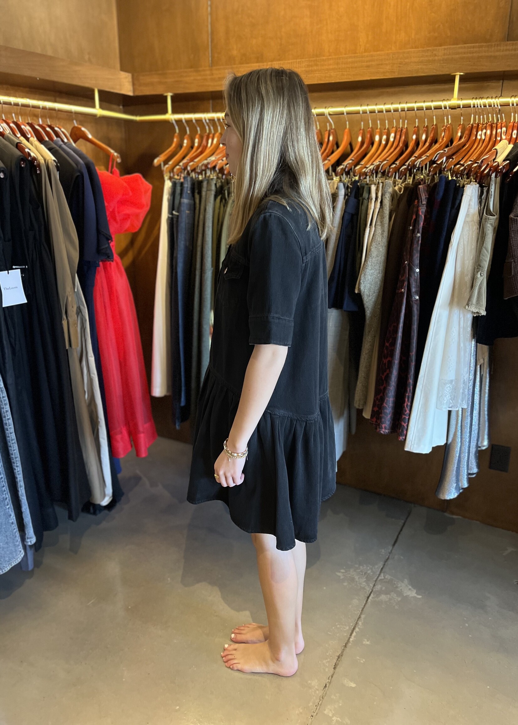 GANNI Future Soft Rigid Denim Mini Dress