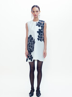 Lovebirds Katya Dress 04- Ivory + Black Patchwork