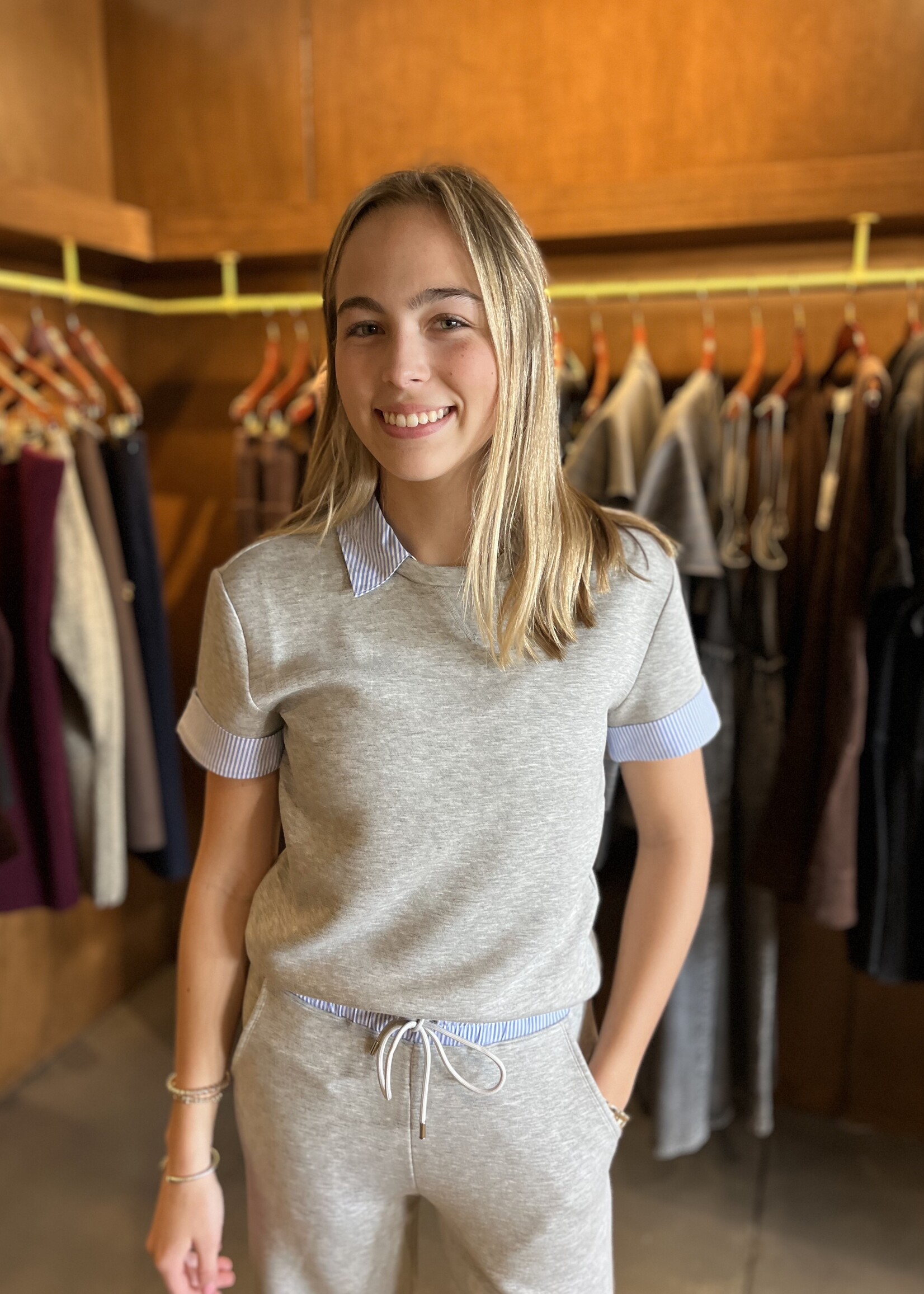 Veronica Beard Stuyvesant Mixed Media Top