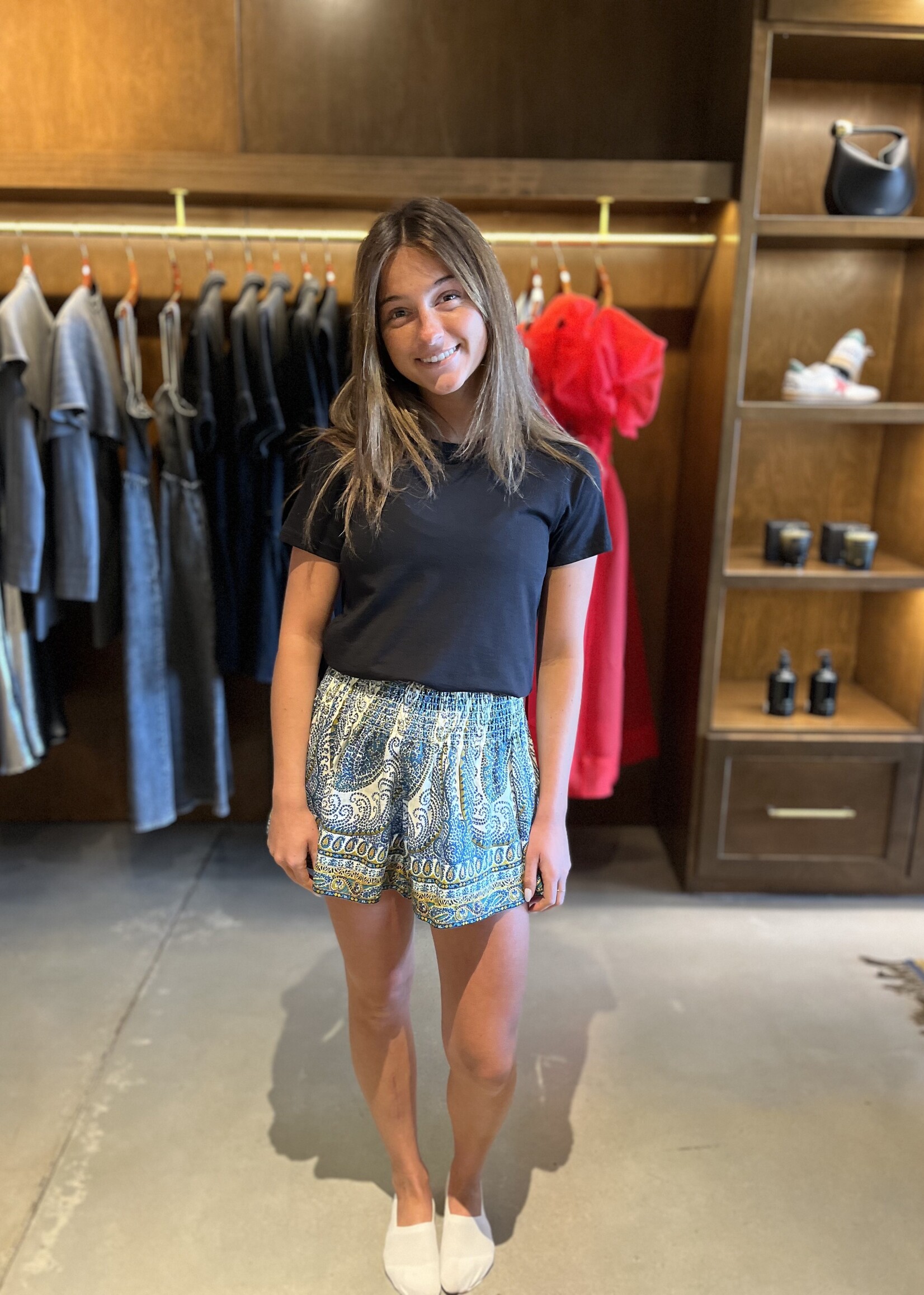 BOTEH Arcadia Paisley Shirred Waist Short