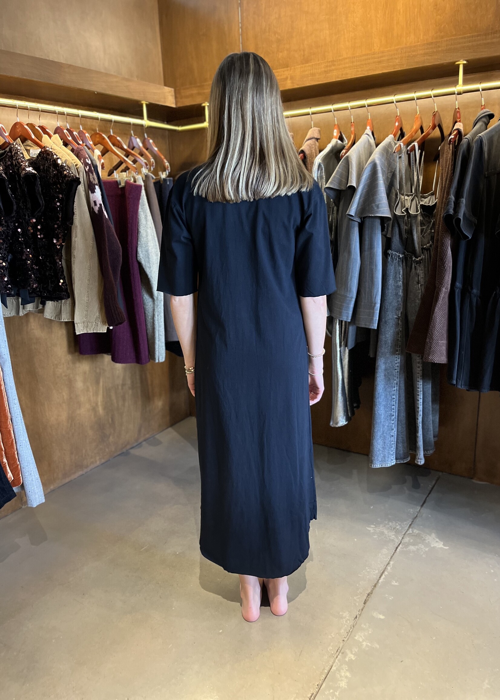 Frank & Eileen Emma Henley Short Sleeve Maxi Dress- British Royal Navy BRNV