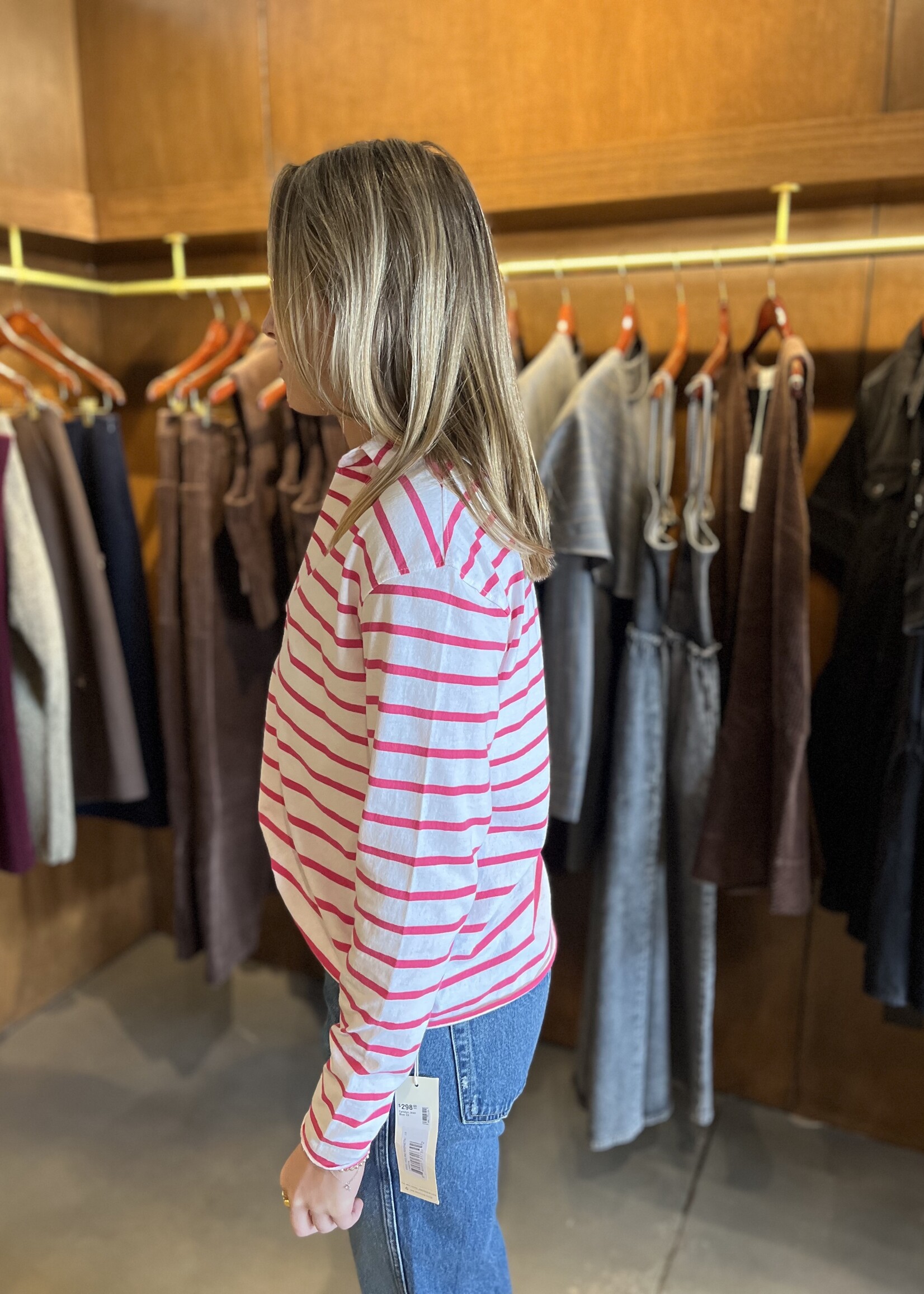 Frank & Eileen Patrick Popover Henley Heritage Jersey- Lotus Stripe LTST