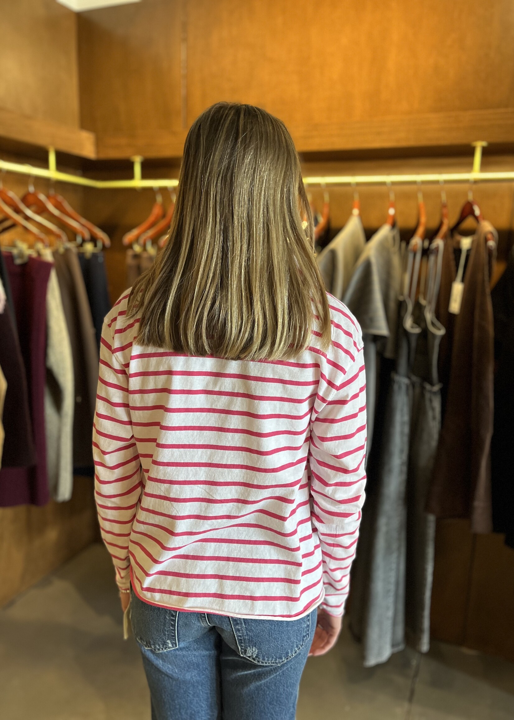 Frank & Eileen Patrick Popover Henley Heritage Jersey- Lotus Stripe LTST