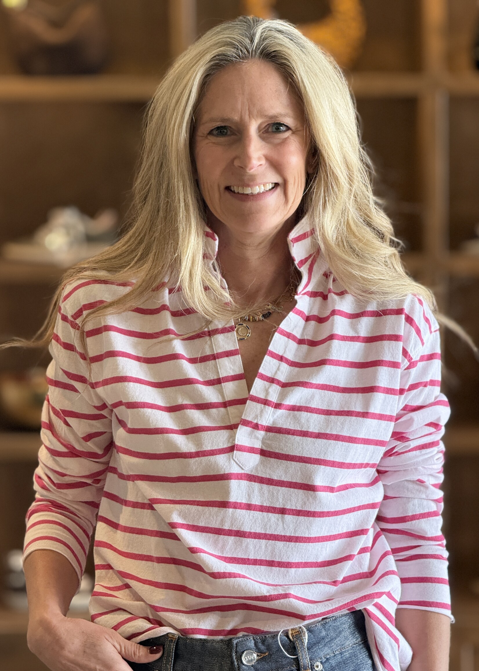 Frank & Eileen Patrick Popover Henley Heritage Jersey- Lotus Stripe LTST