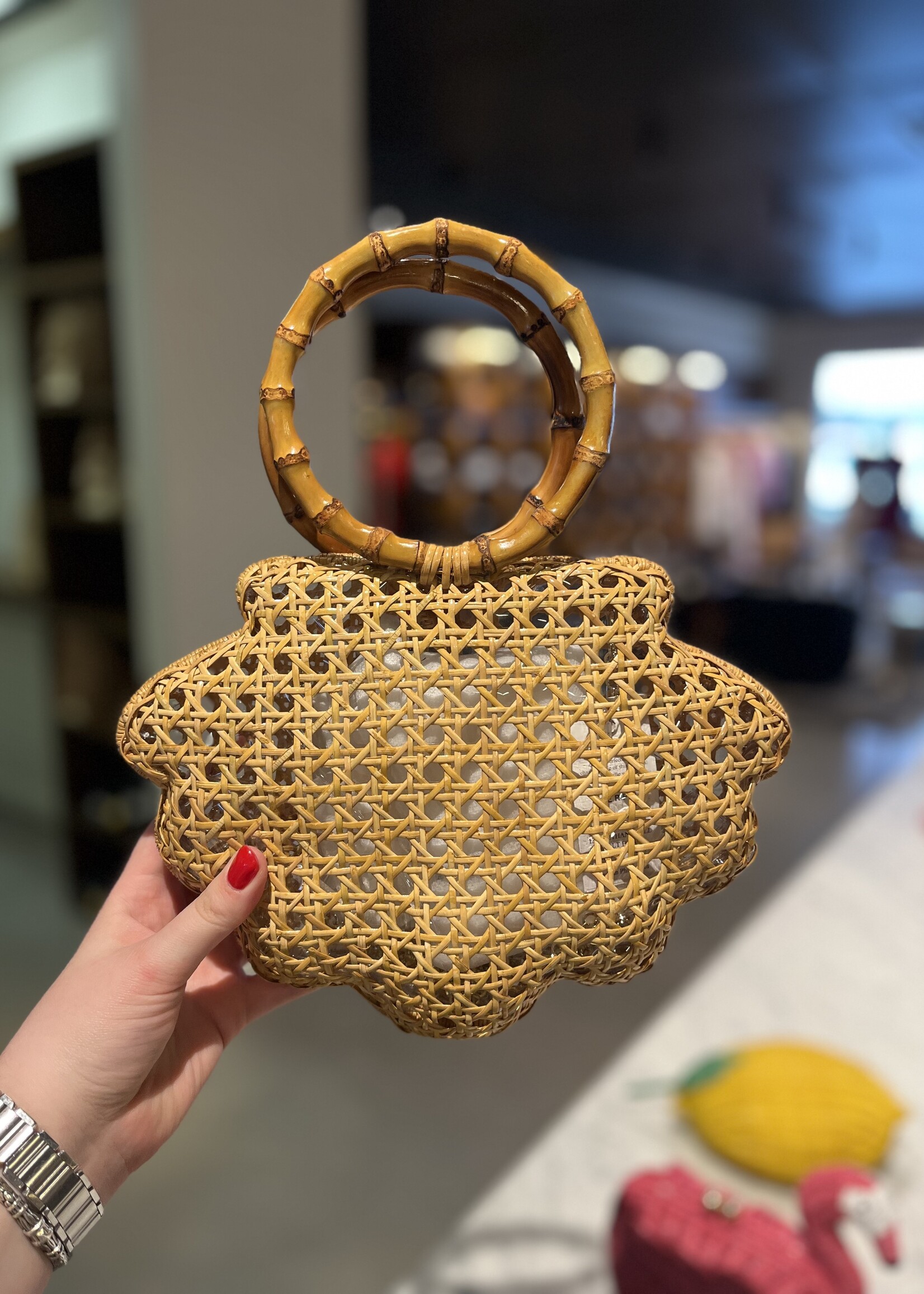 Serpui Ethan Shell Wicker Purse