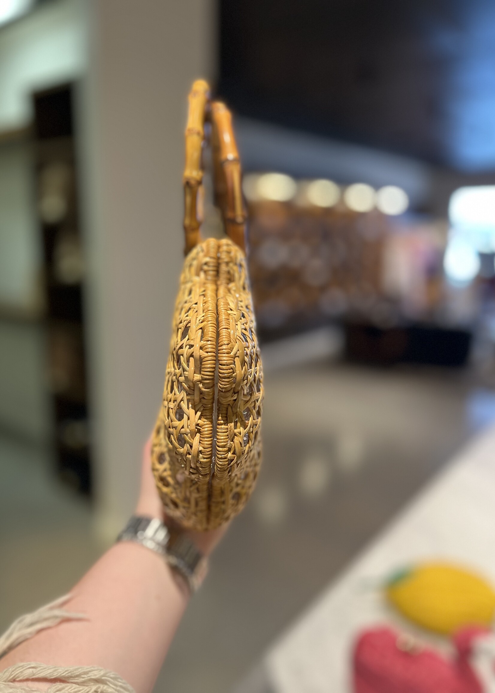 Serpui Ethan Shell Wicker Purse