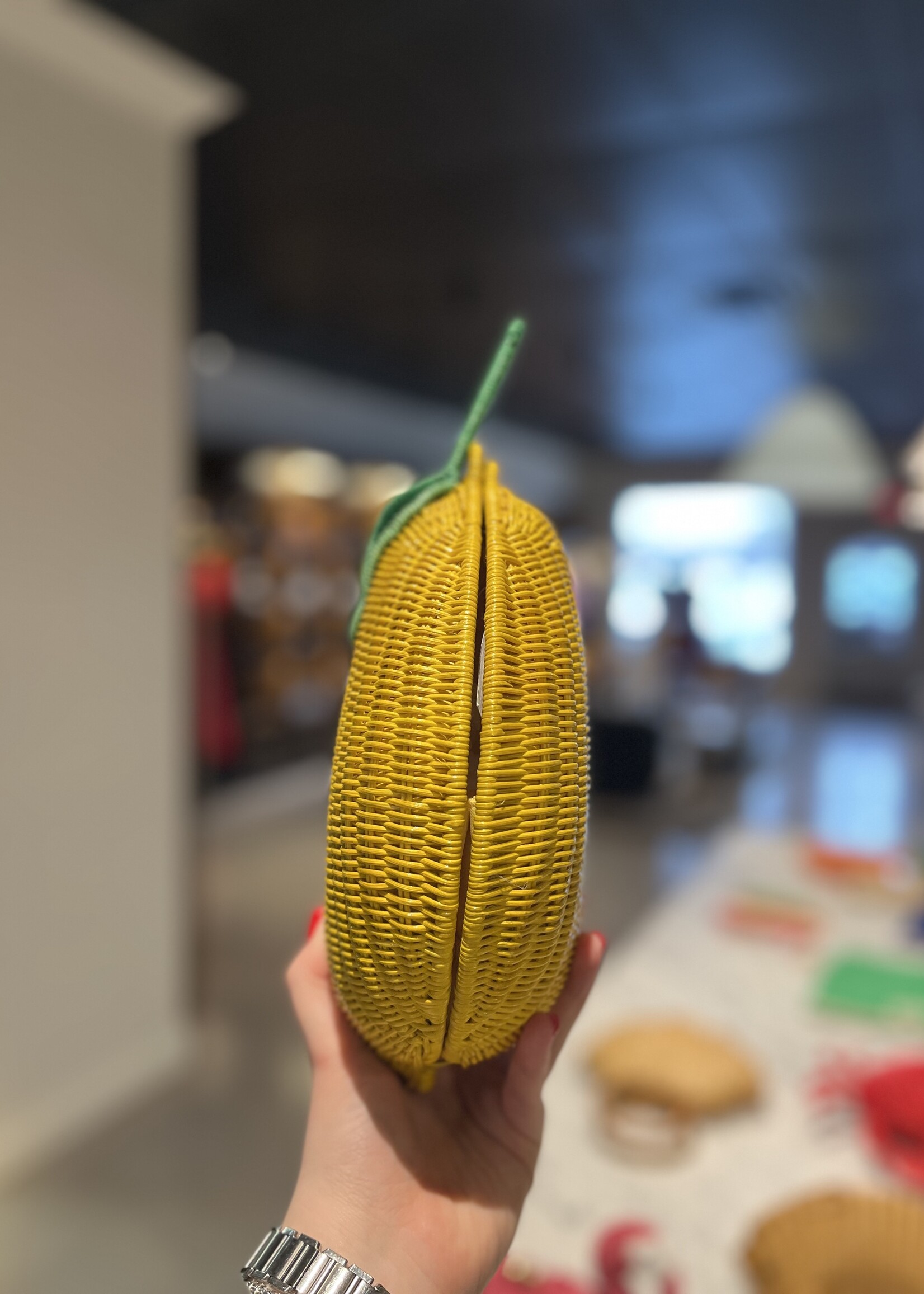 Serpui Mediterranean Sicilian Lemon Wicker Purse