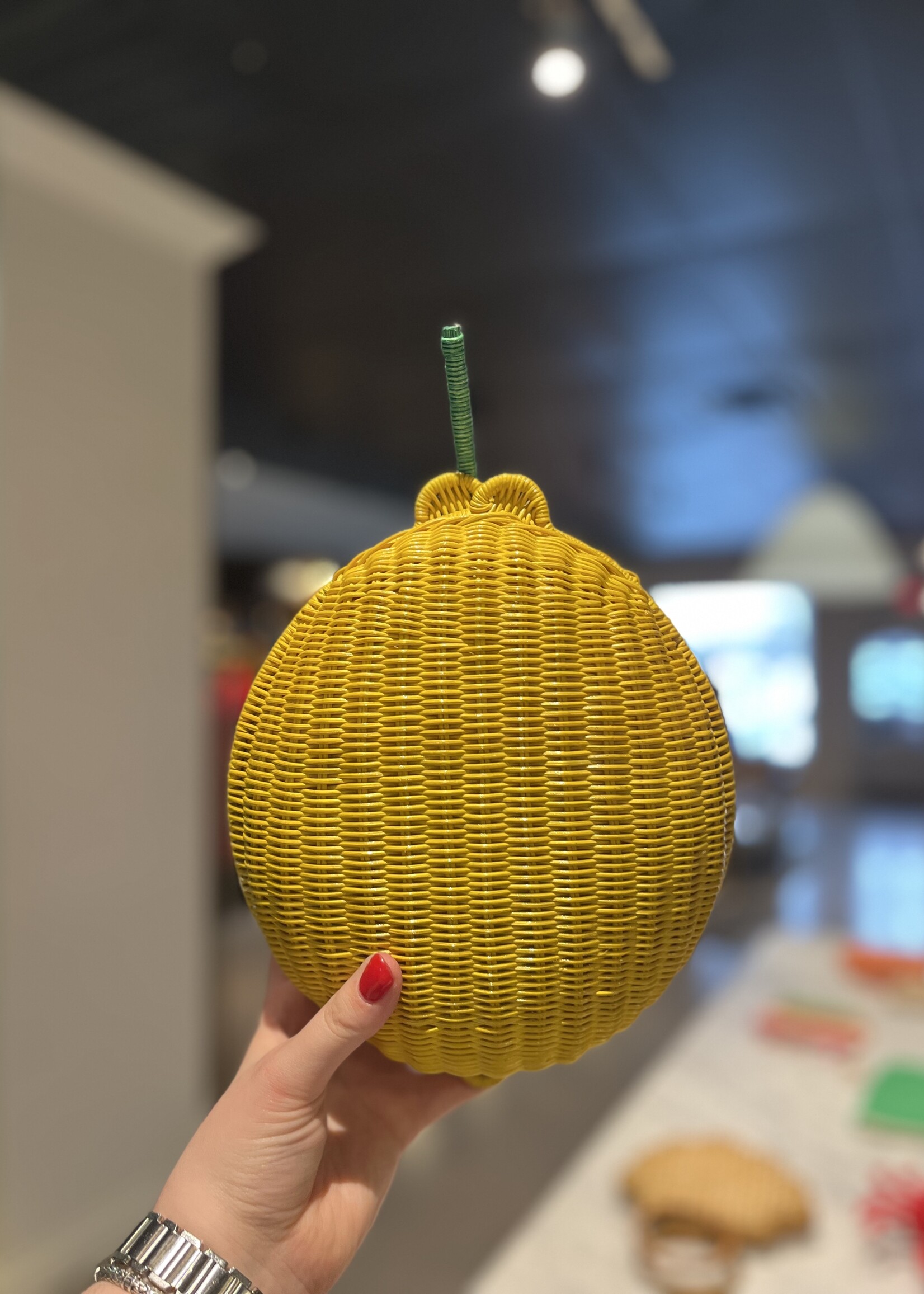 Serpui Mediterranean Sicilian Lemon Wicker Purse