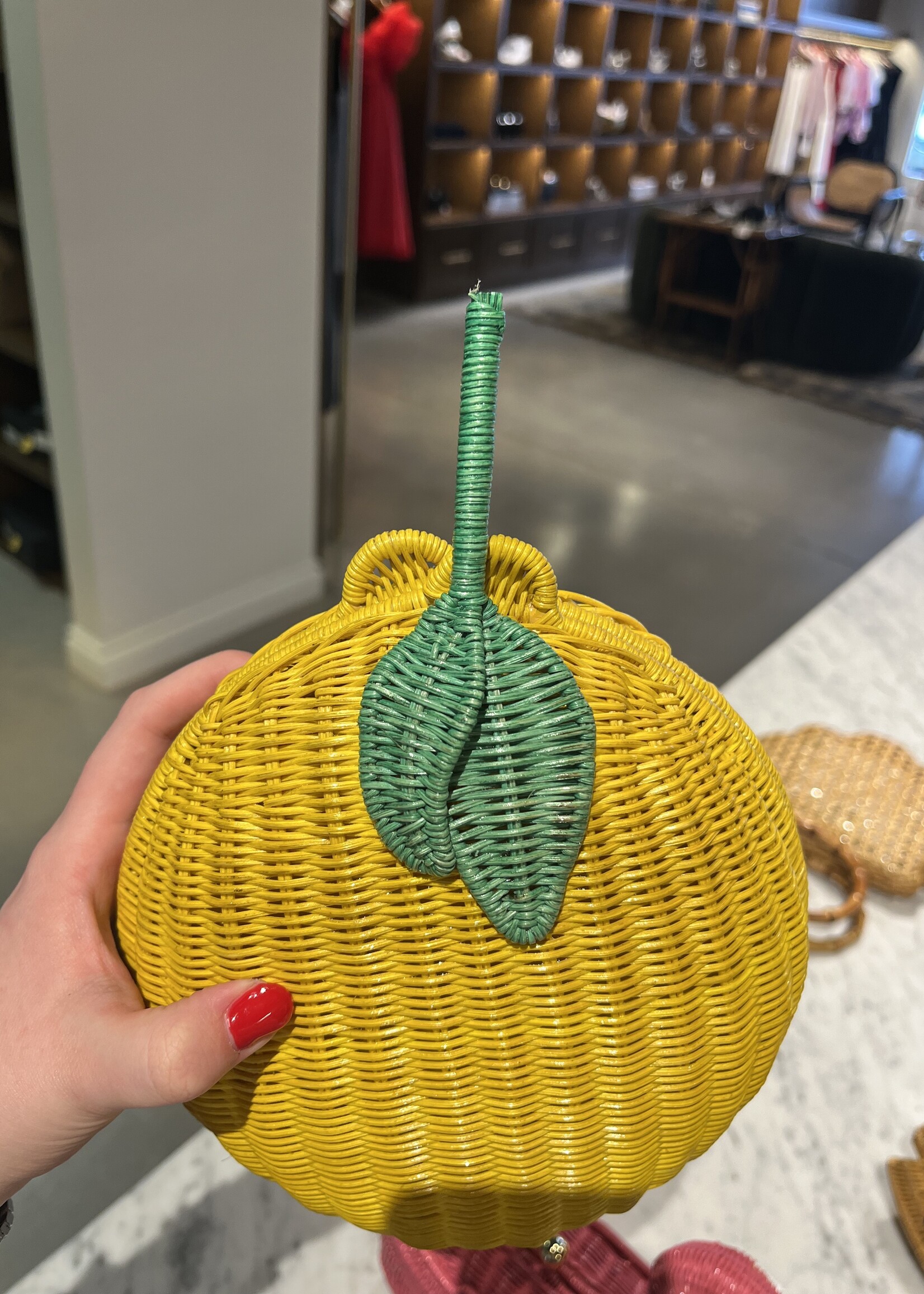Serpui Mediterranean Sicilian Lemon Wicker Purse