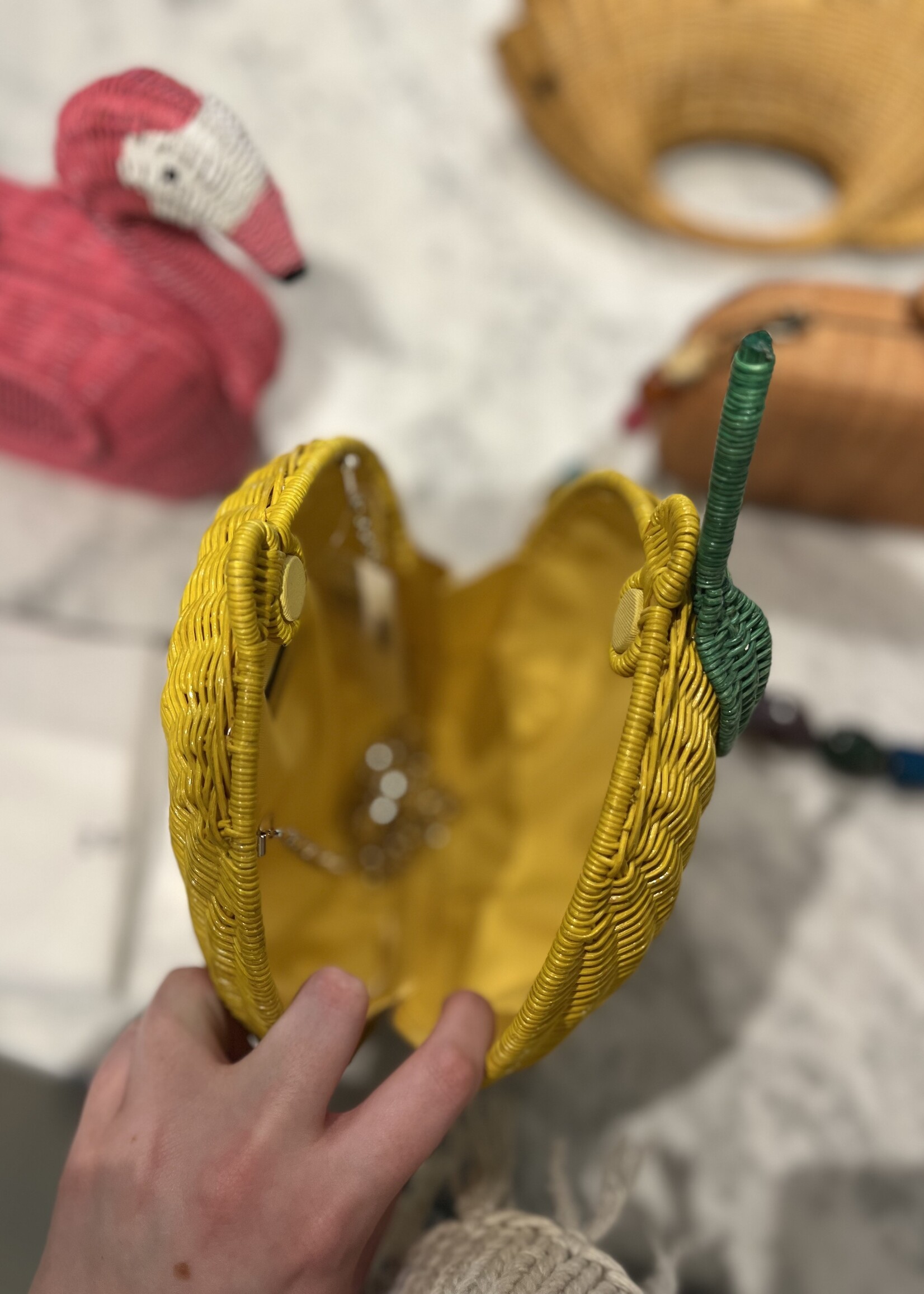 Serpui Mediterranean Sicilian Lemon Wicker Purse