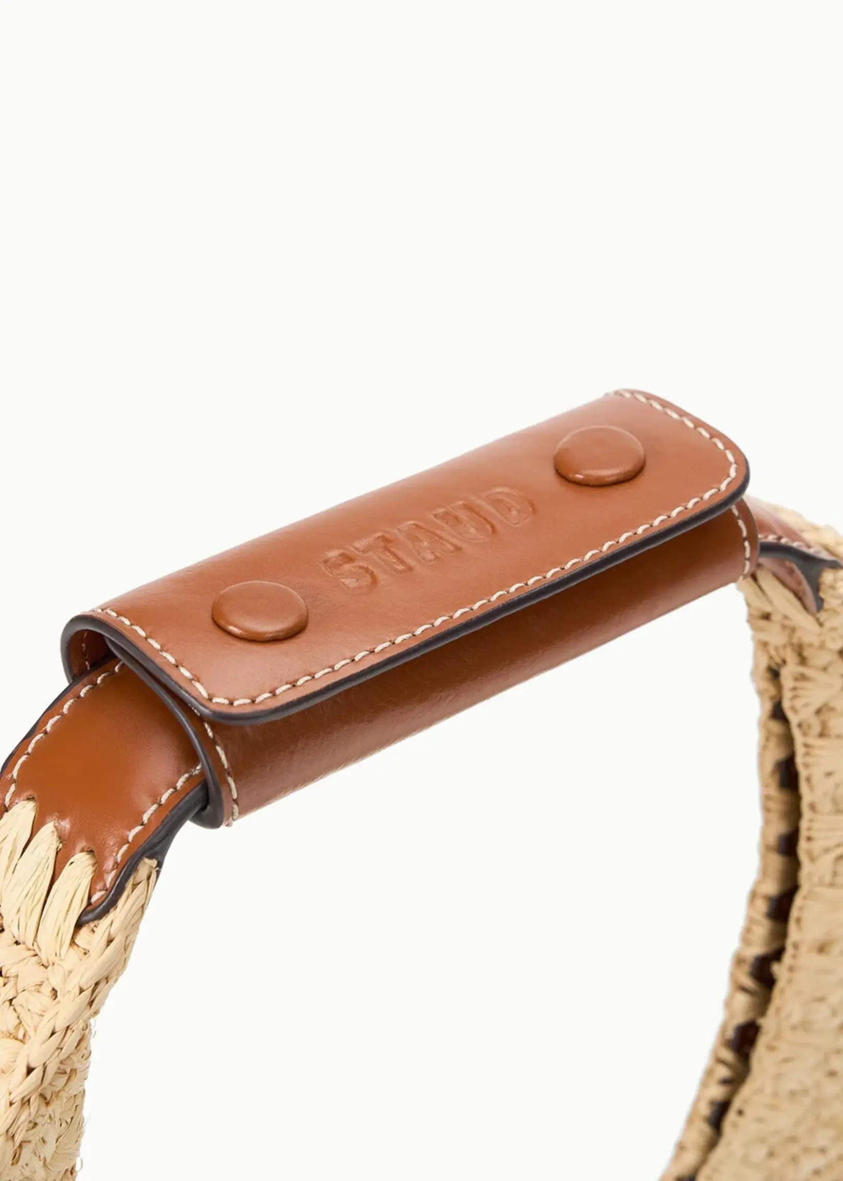 Staud Raffia Moon Tote Bag- Great White