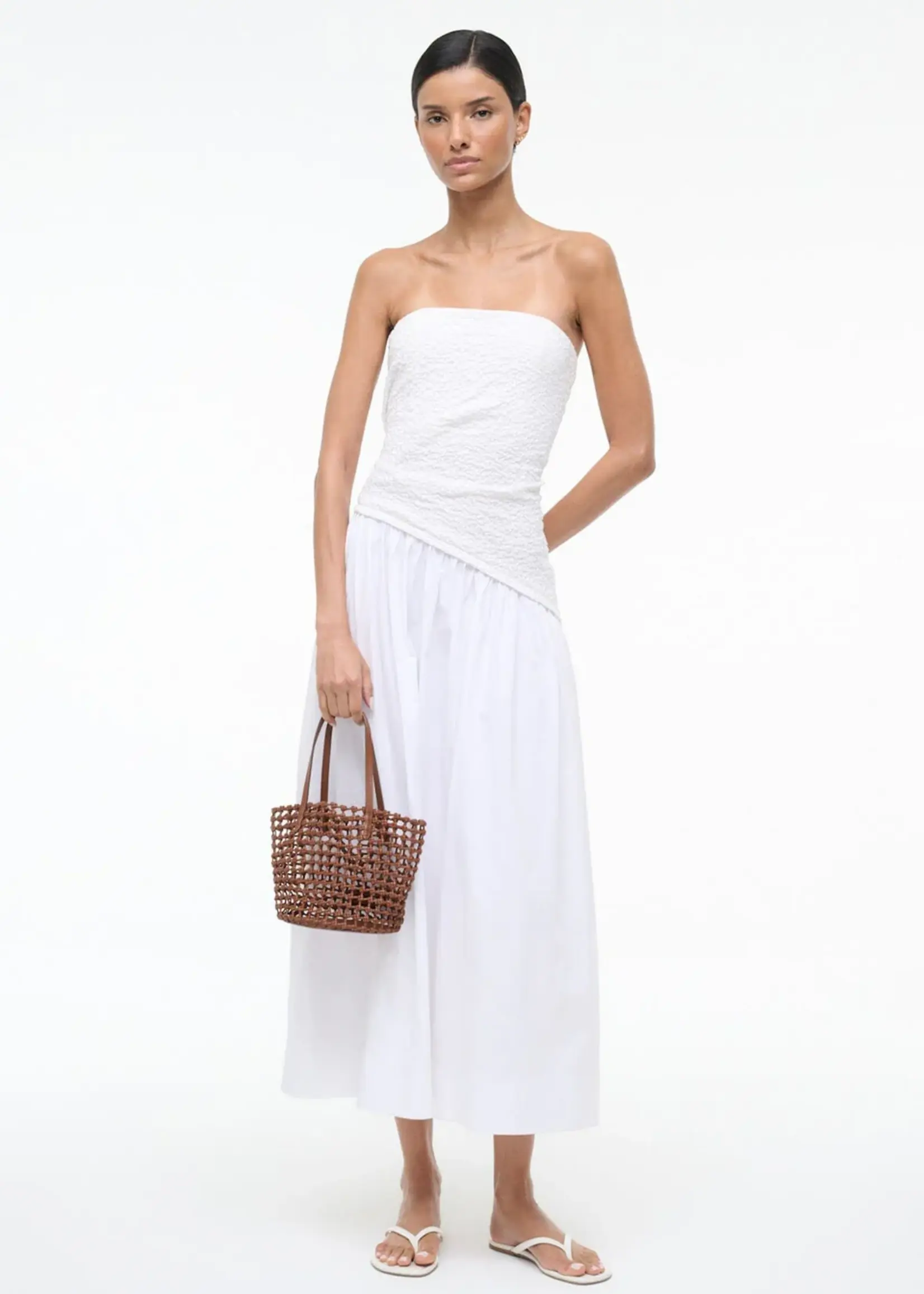 Staud Caro Bucket Bag- Tan Woven