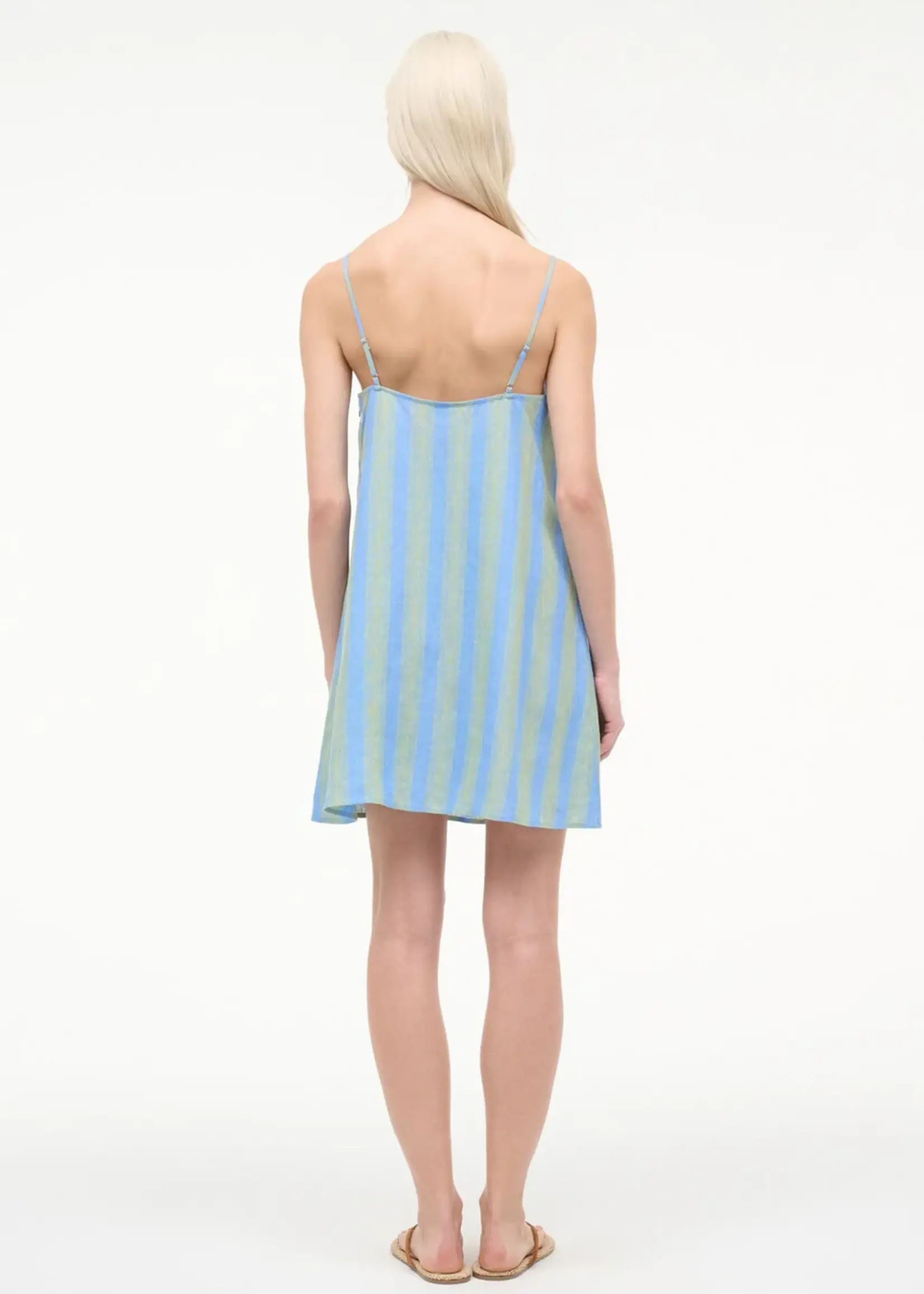 Staud Laura Linen Mini Dress- Seaport Stripe