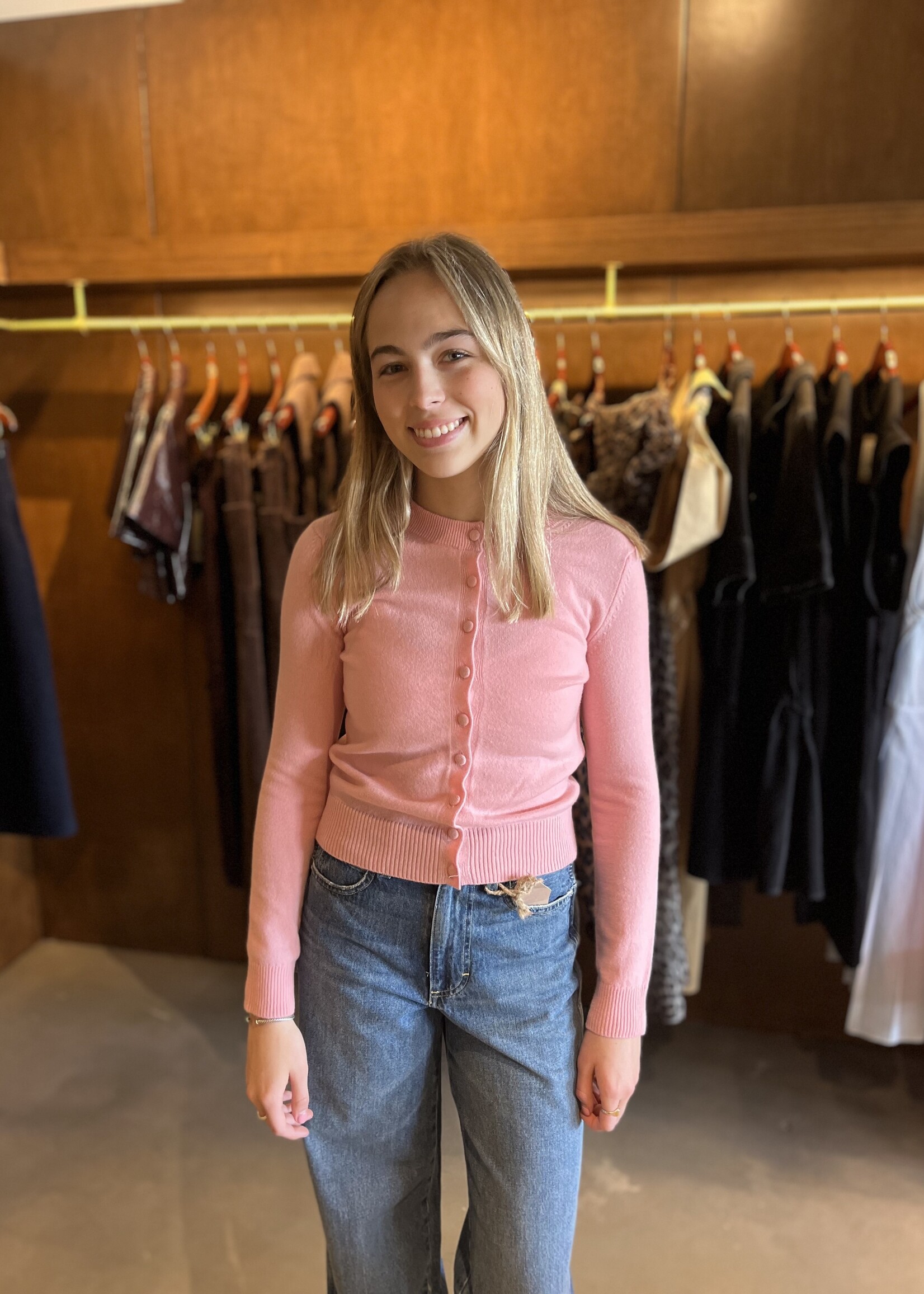 Veronica Beard Daro Cashmere Cardigan- Petal