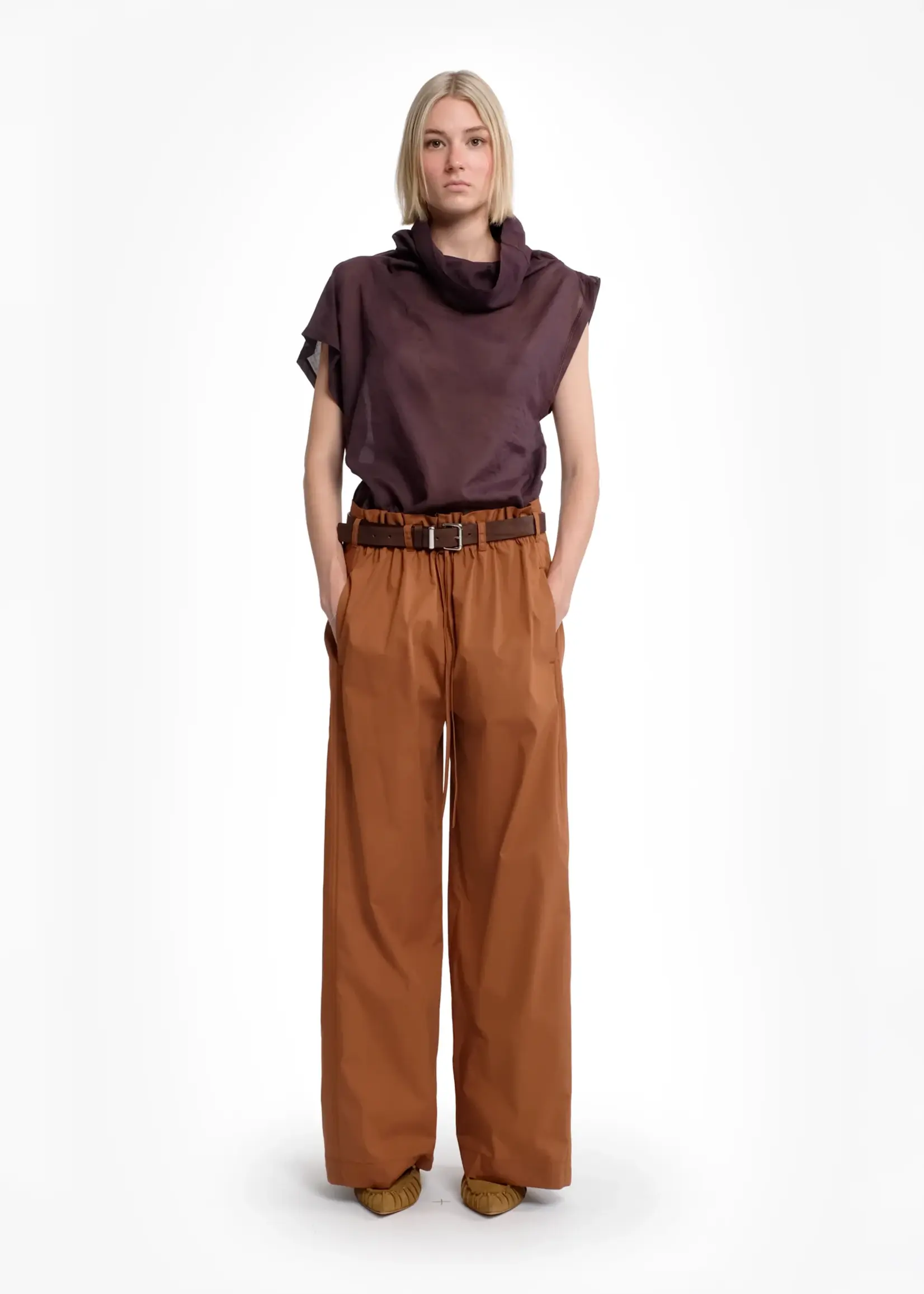 Tela Lucio Wide-Leg Trousers In Cotton Poplin