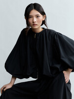Lightweight Jacket w Ring Collar and Bishop Sleeves