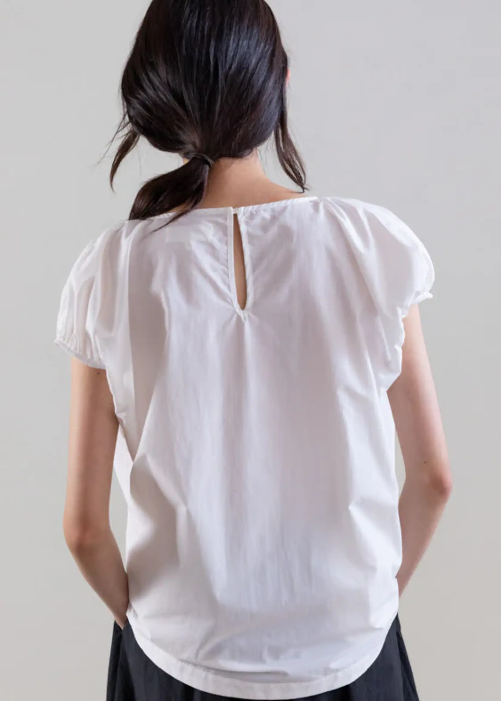 Nylon–Cotton Cocoon Tee w Drawcord Hem