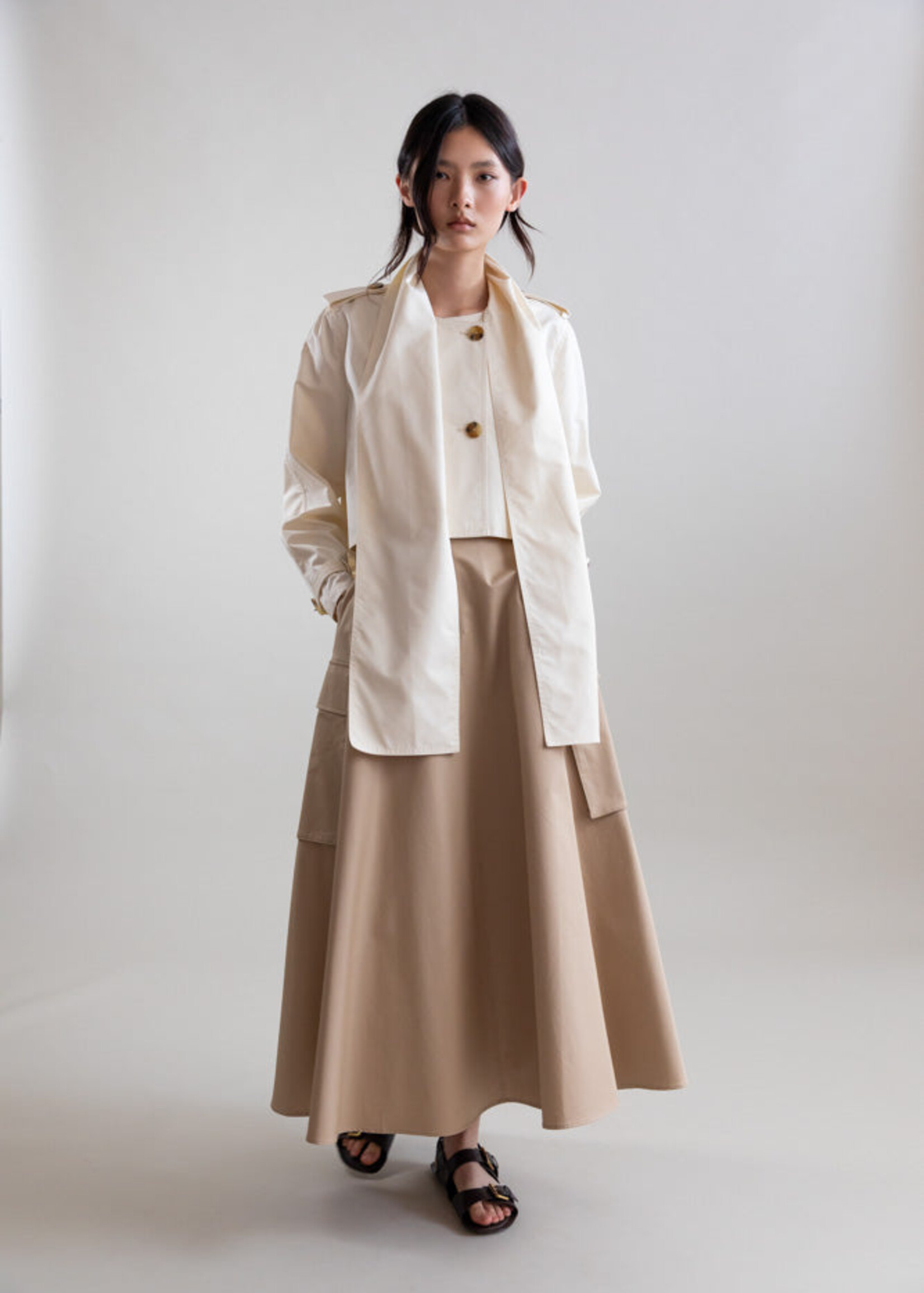 Ivory Jacket w Scarf