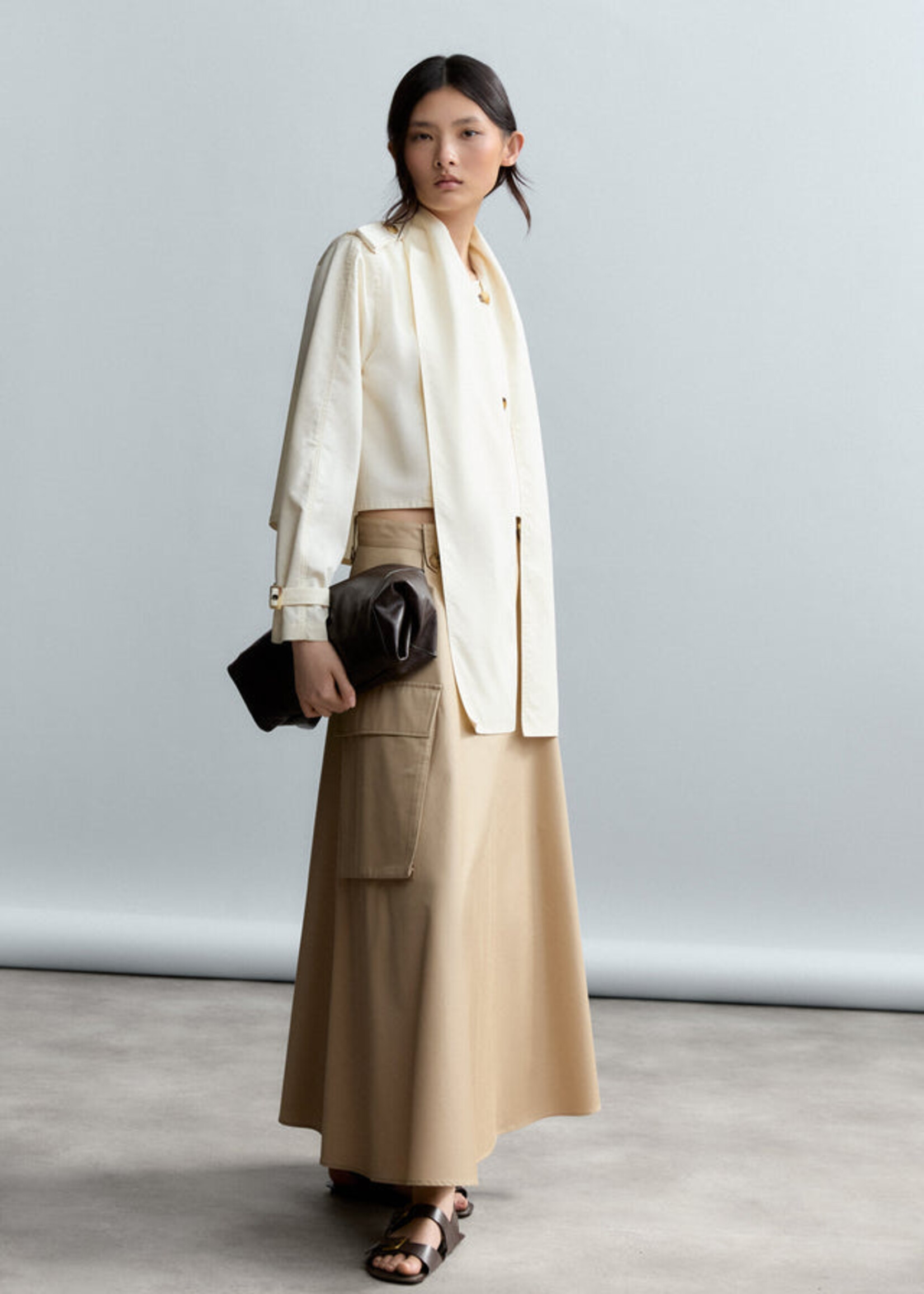 Ivory Jacket w Scarf