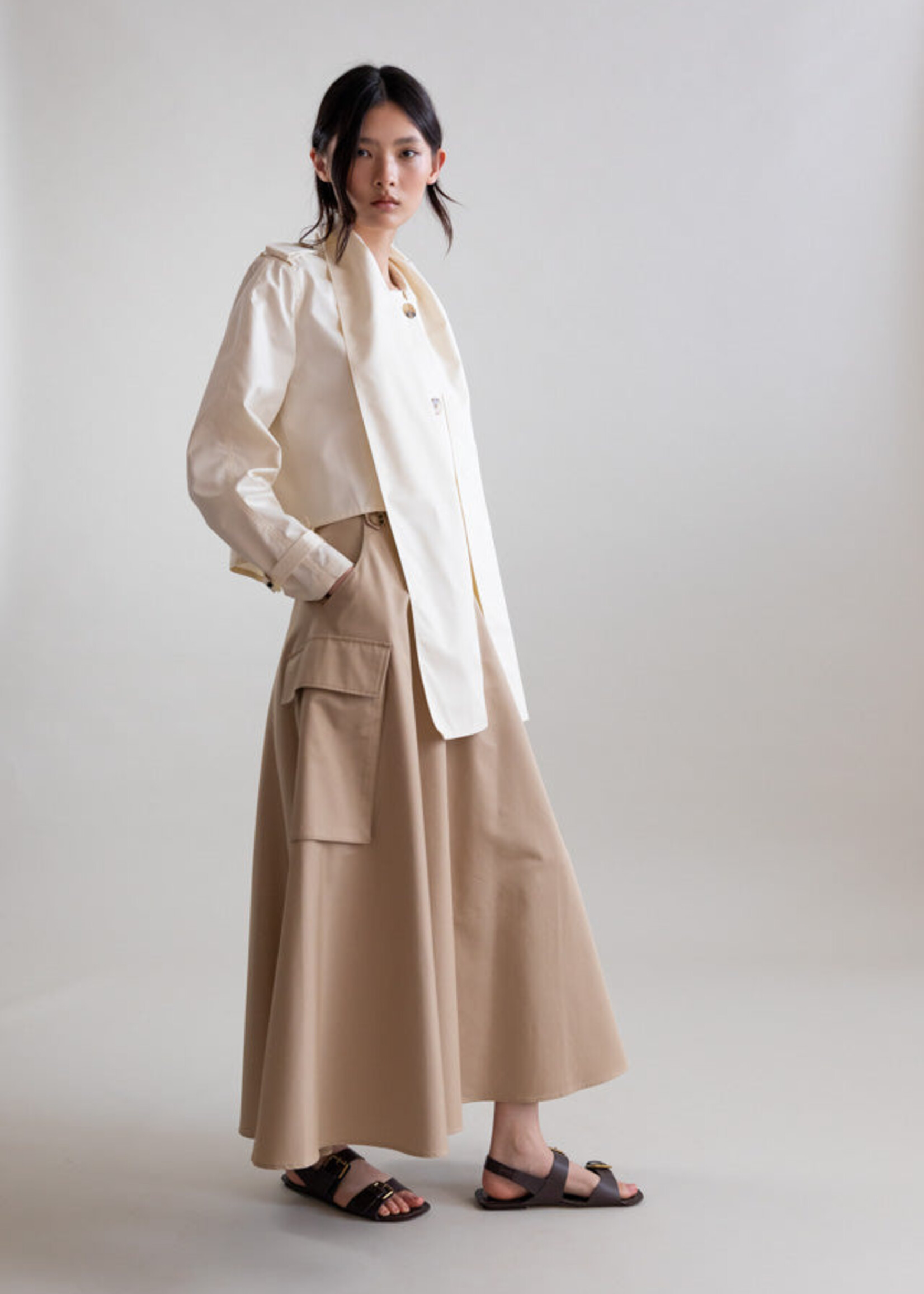 Ivory Jacket w Scarf