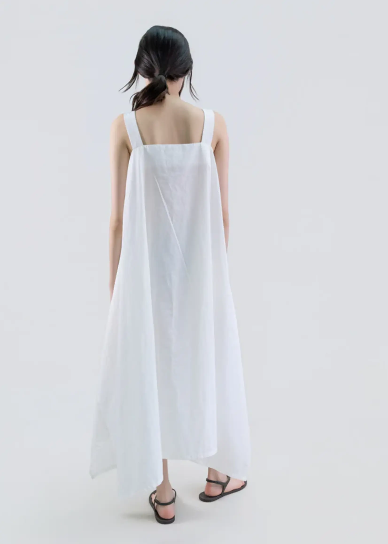 Muted Peony Study Handkerchief Hem Fluid Dress