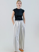 Double Pinstripe High-Waist Wide-Leg Pants