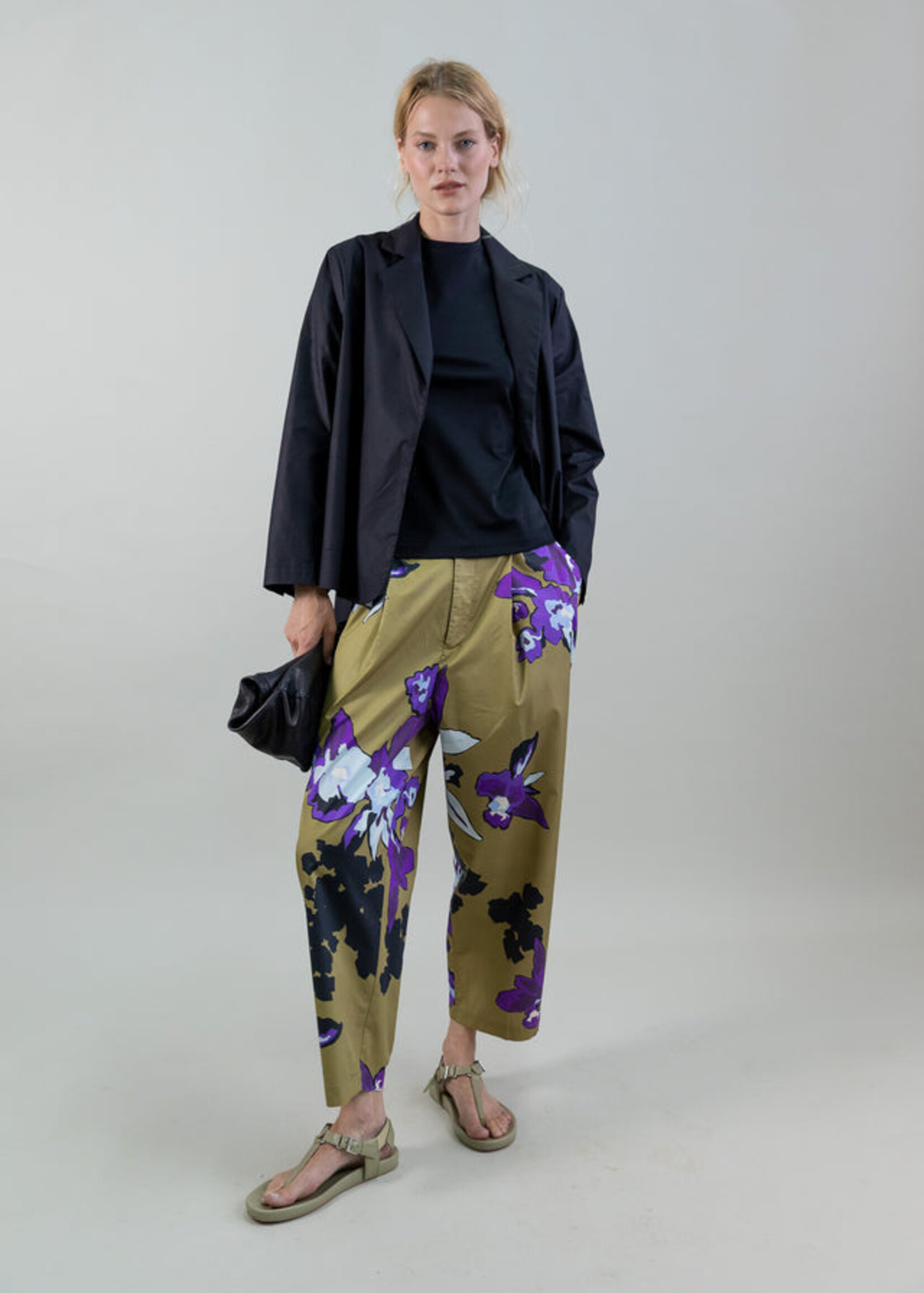 Orchid Canvas Relaxed Cropped Pants