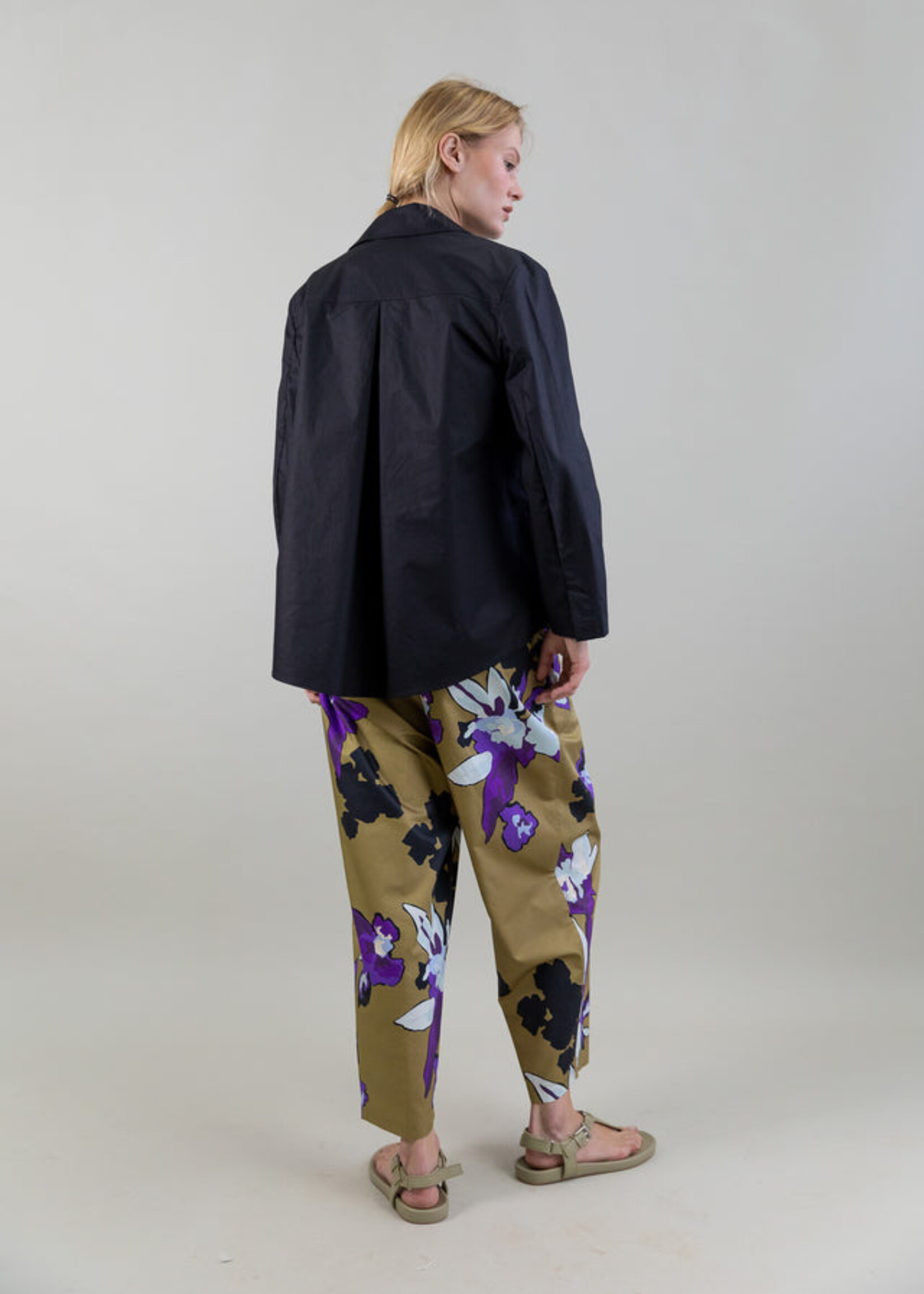 Orchid Canvas Relaxed Cropped Pants